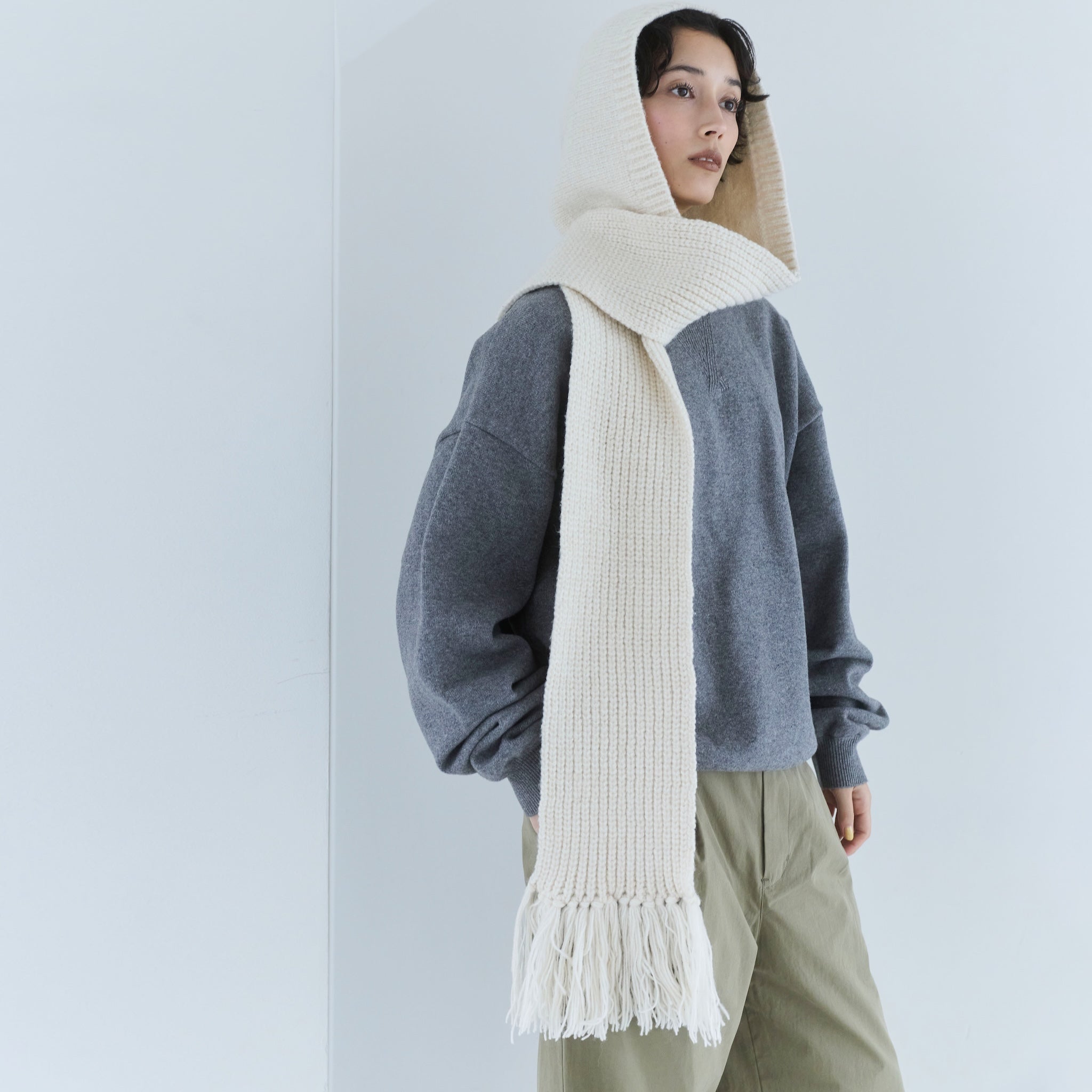 Sweatlikeルーズニットプルオーバー