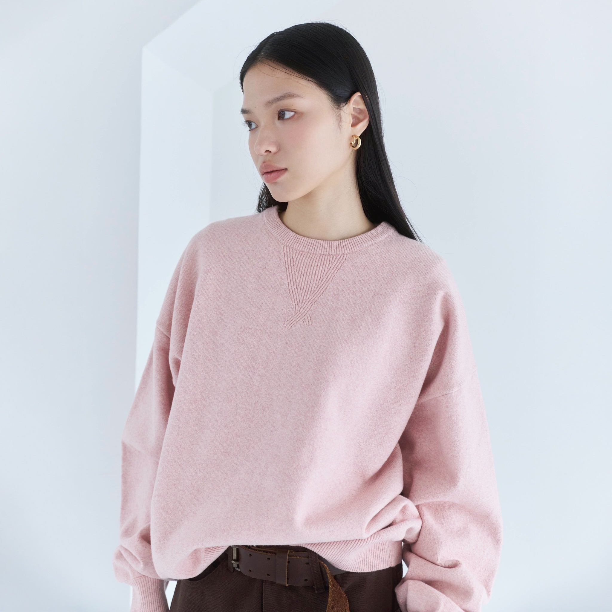 Sweatlikeルーズニットプルオーバー