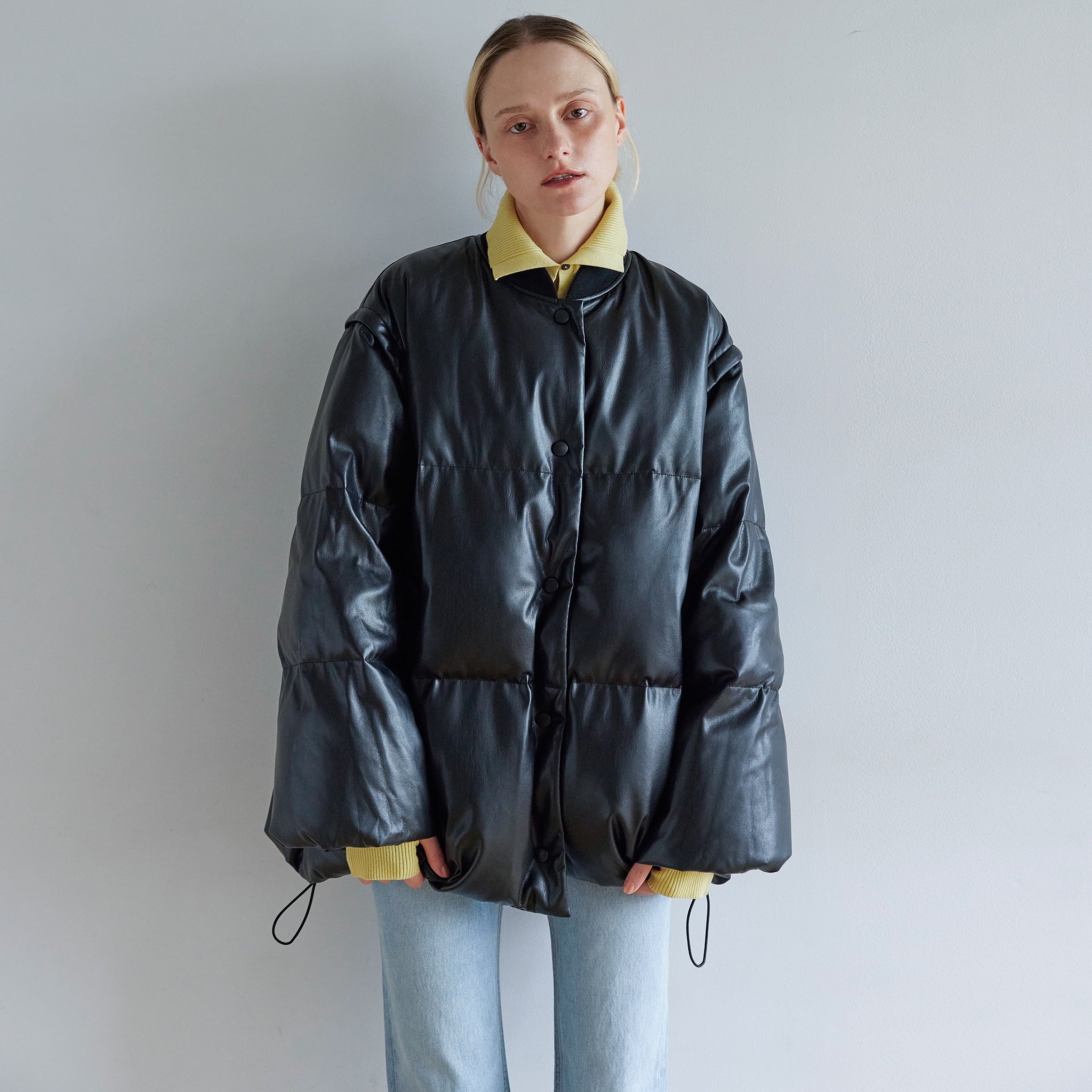 ECO LEATHER THERMO PUFF JACKET