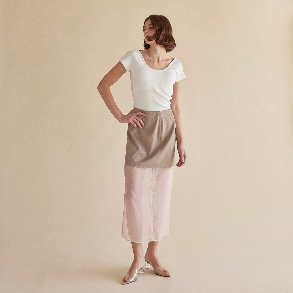 Halfシースルースカート