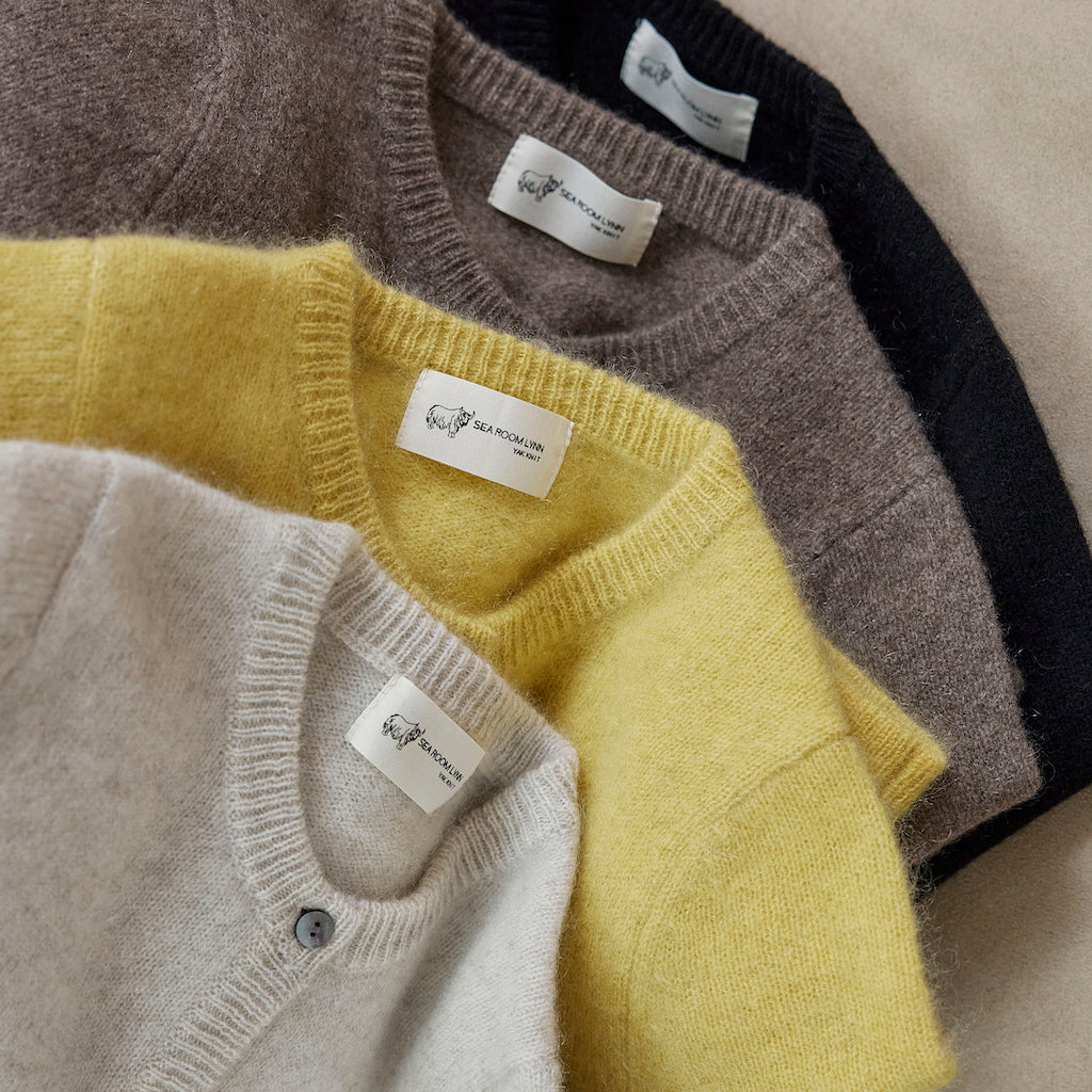 YAKクルーネックFitカーディガン