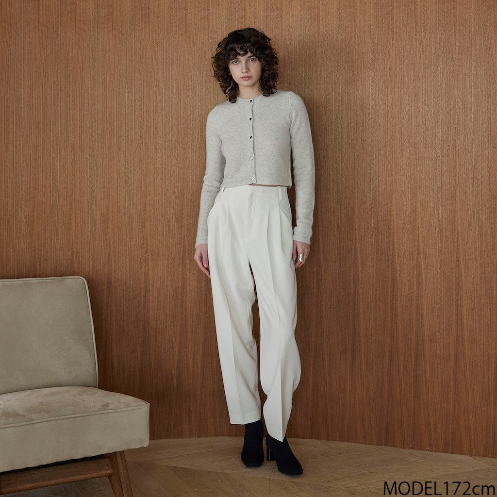 YAKクルーネックFitカーディガン