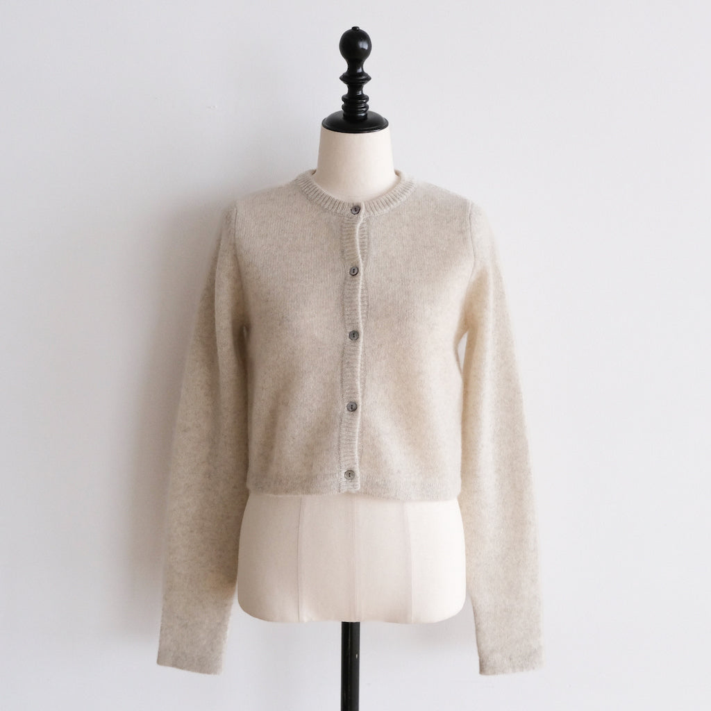 YAKクルーネックFitカーディガン