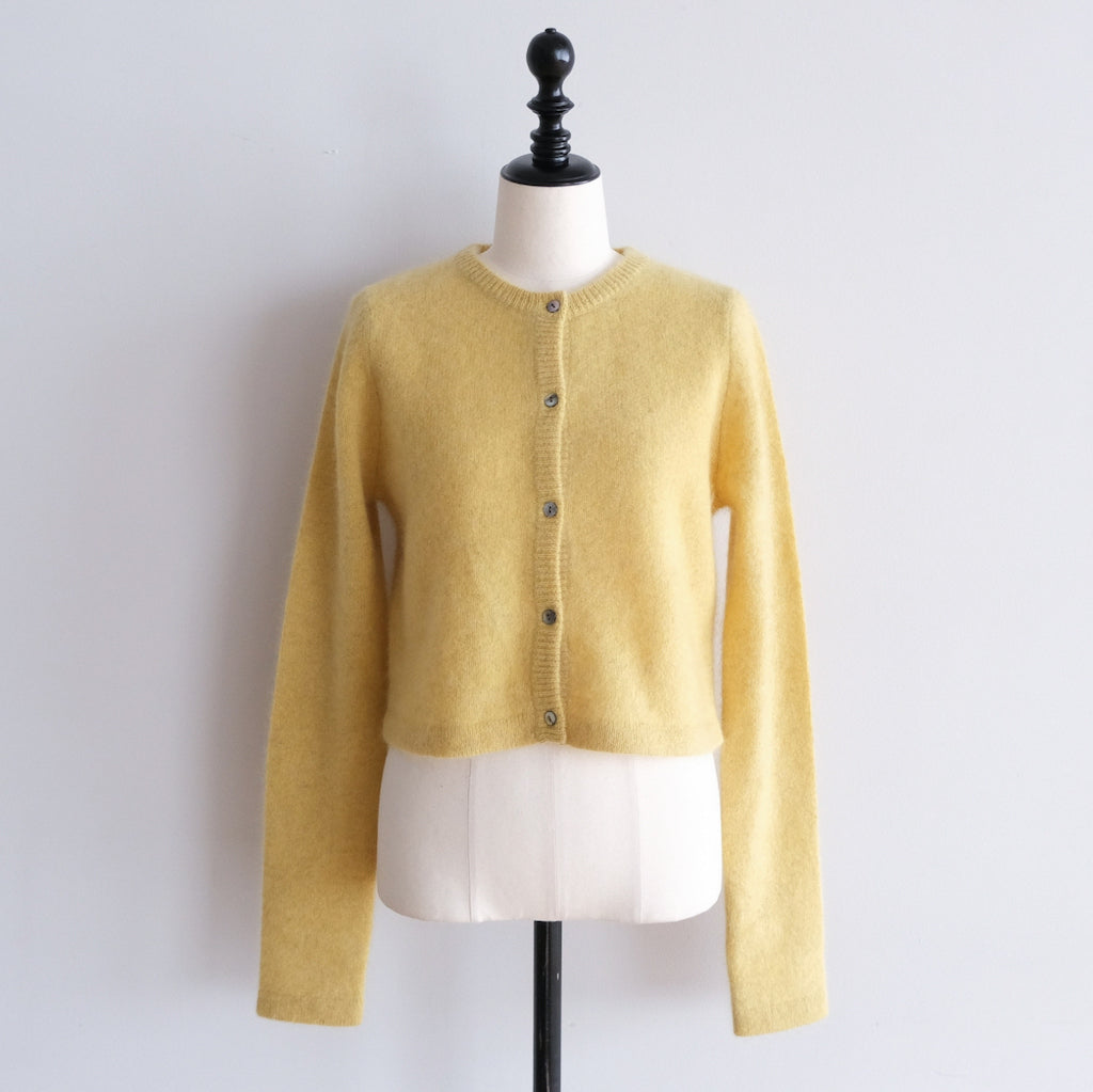 YAKクルーネックFitカーディガン