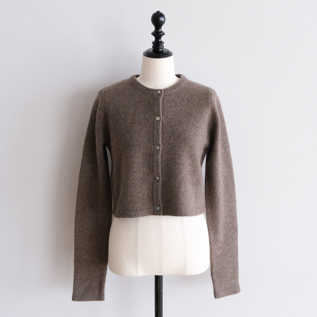 YAKクルーネックFitカーディガン