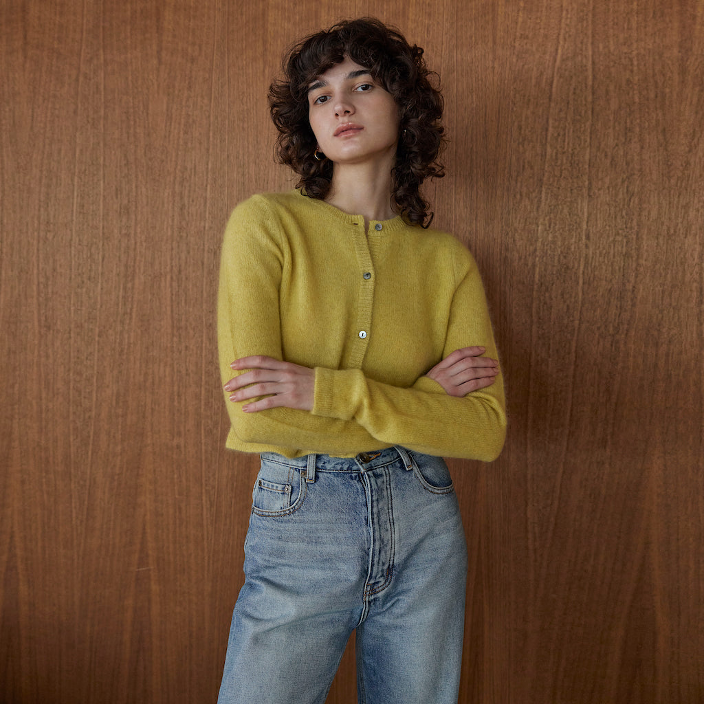 YAK Crew Neck Fit Cardigan