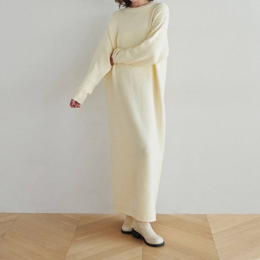 wool mixリラックスワンピース