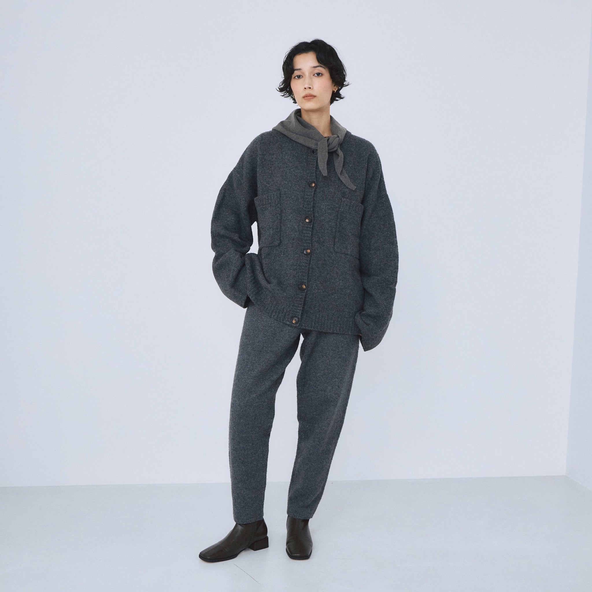 ウールmix Relaxソフトニットパンツ