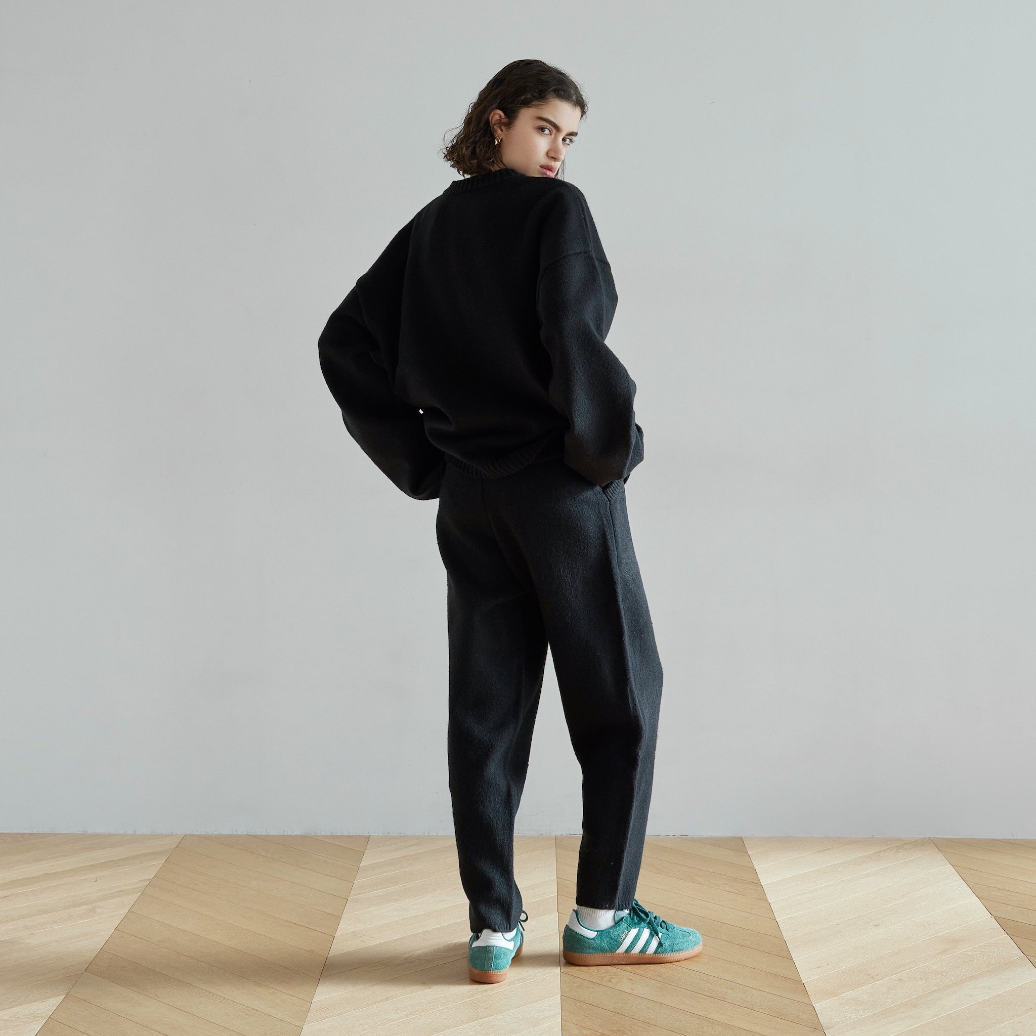 ウールmix Relaxソフトニットパンツ