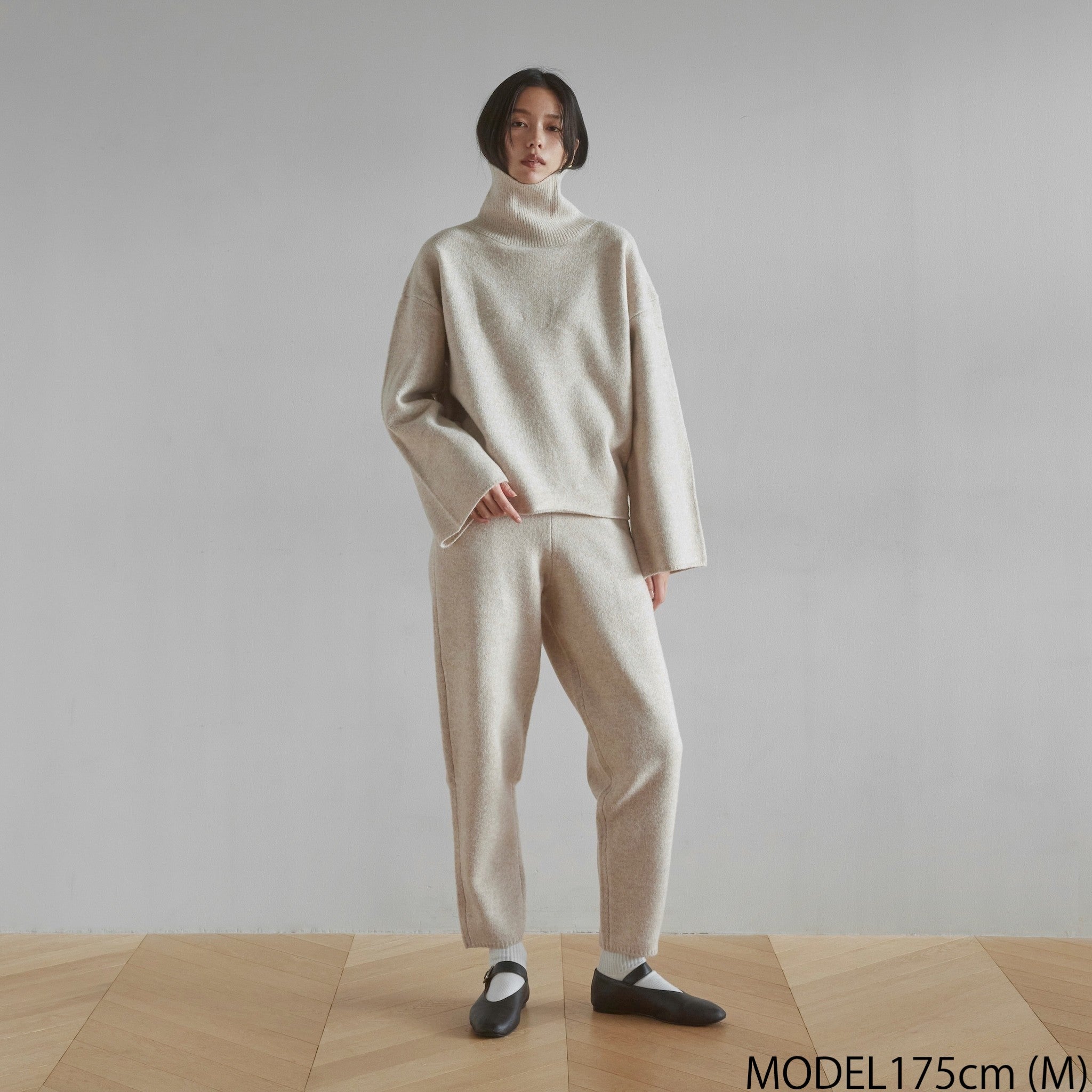 ウールmix Relaxソフトニットパンツ