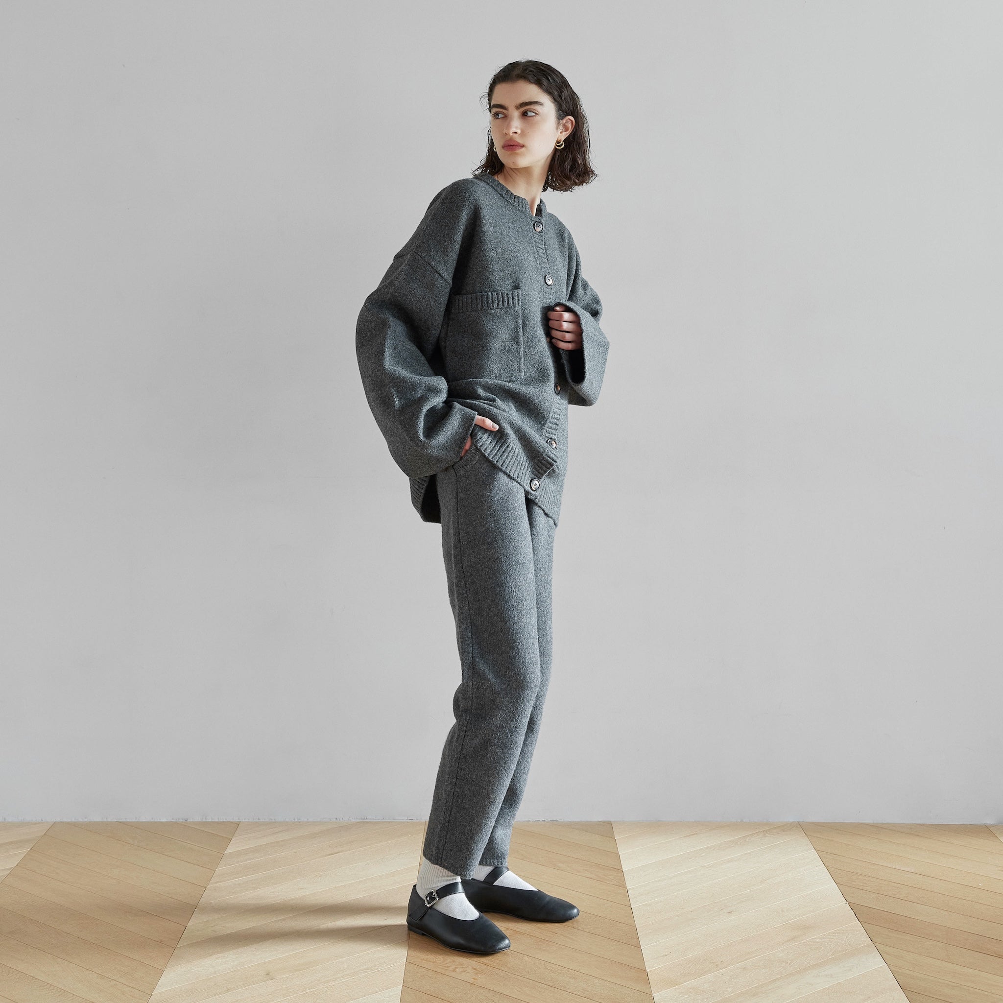 Wool Mix Relax Soft Knit Pants