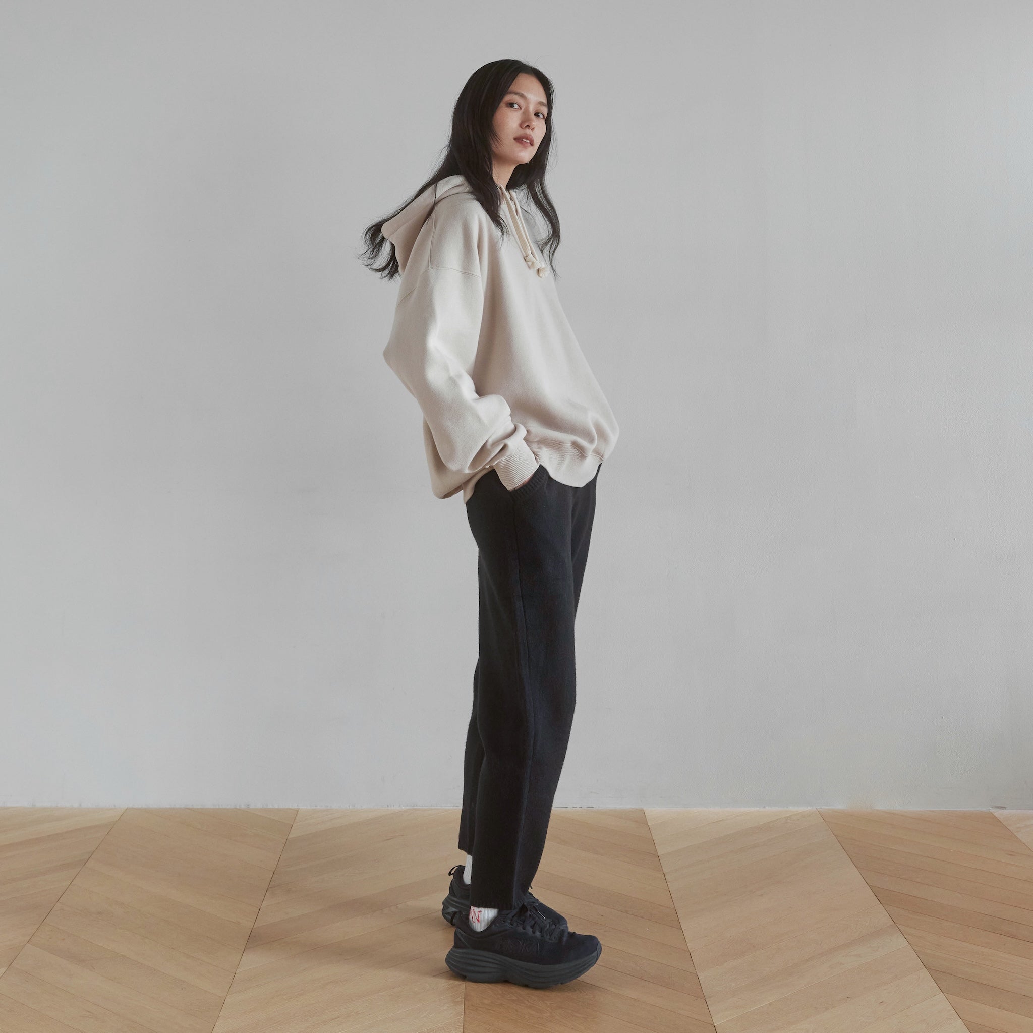 ウールmix Relaxソフトニットパンツ