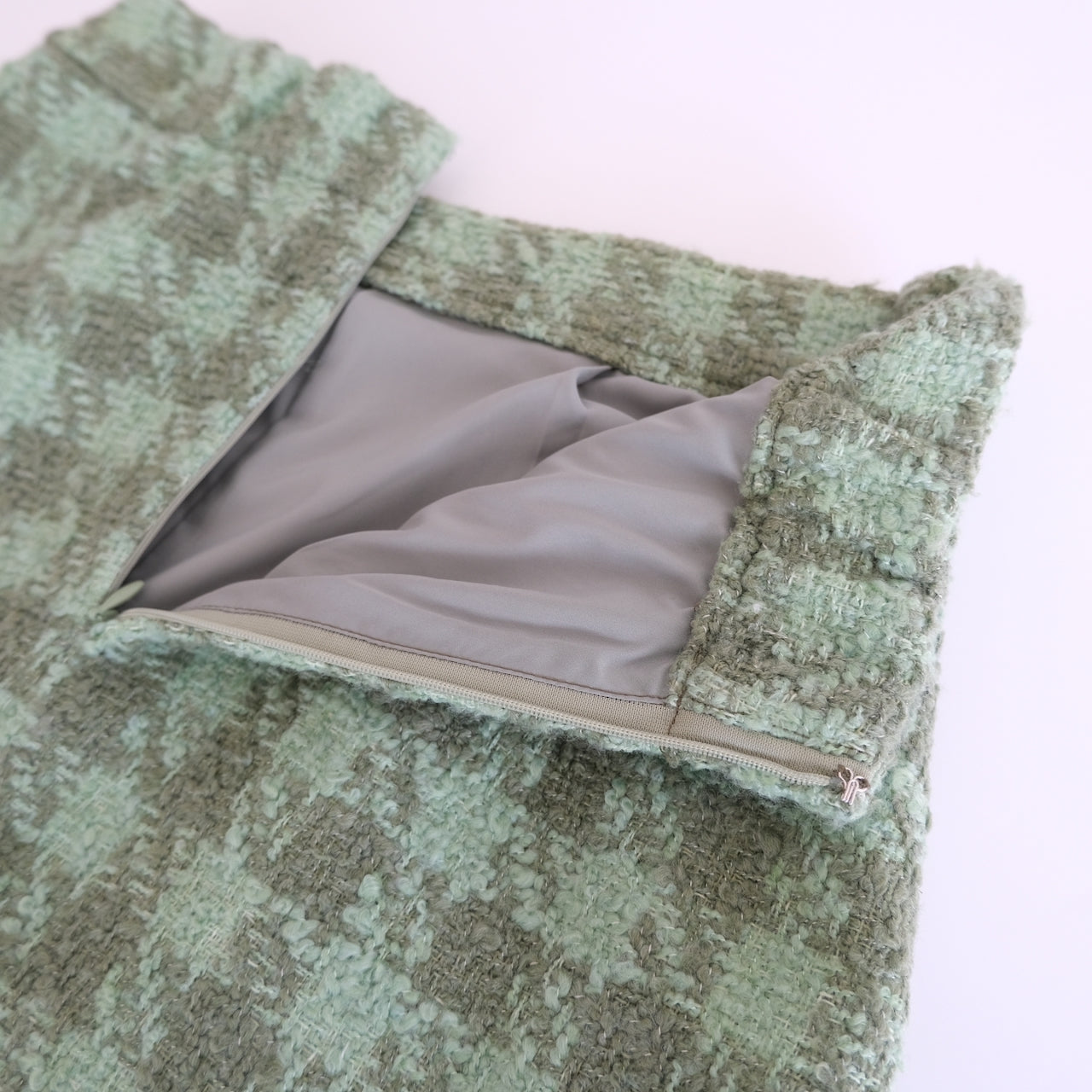 Tweed wrap mini skirt