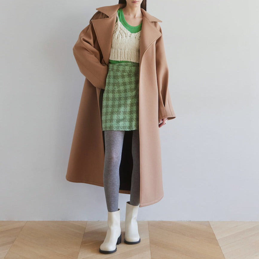Tweed wrap mini skirt