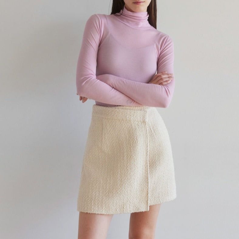 Tweed wrap mini skirt