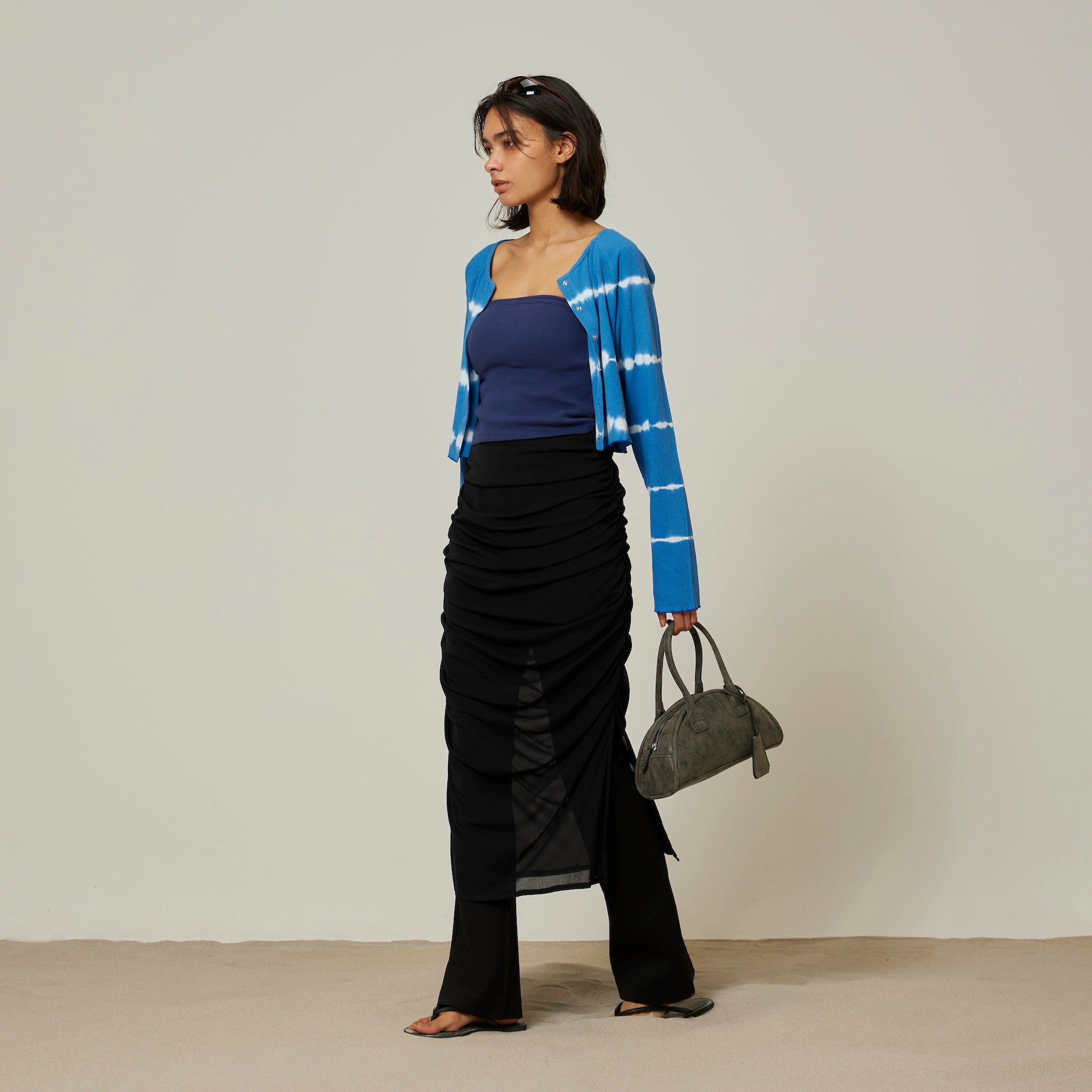 Basic Flare Bottoms Layered Skirt set