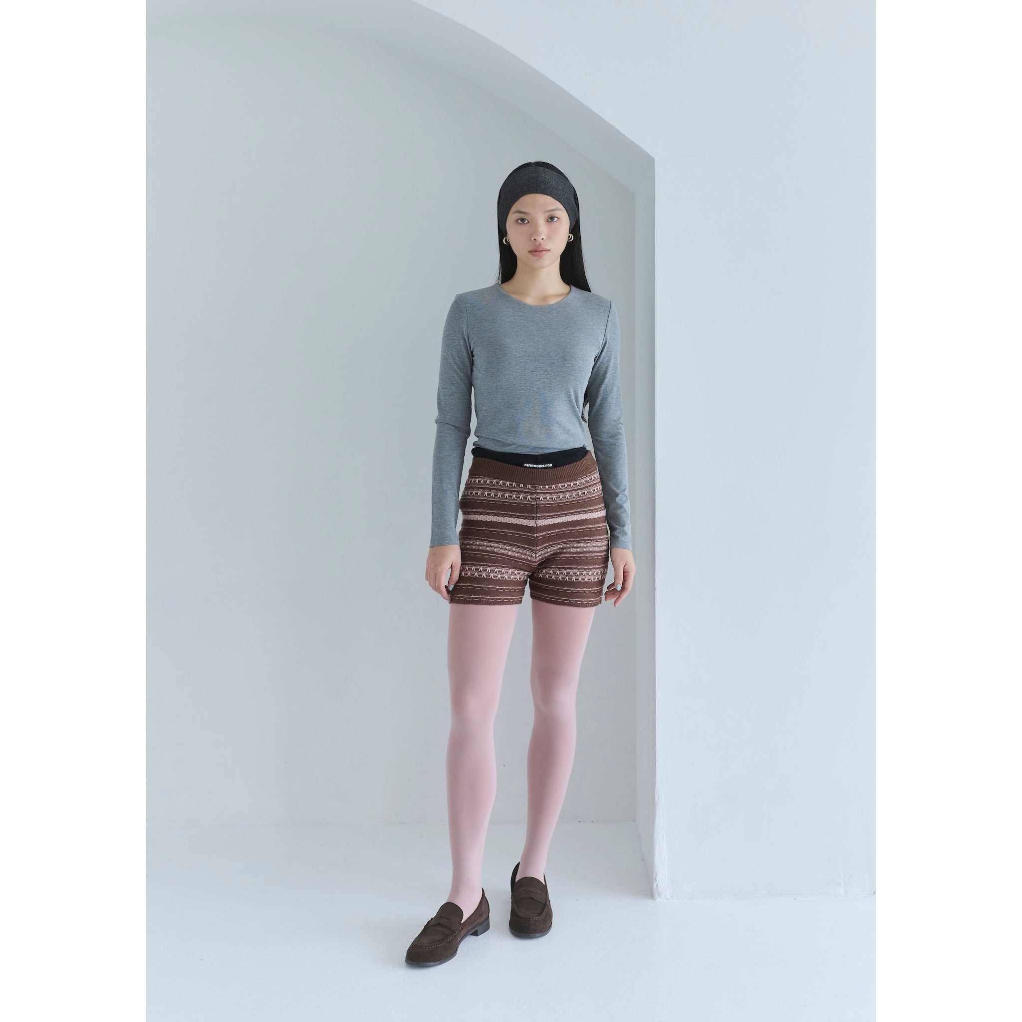 Jacquard knit shorts
