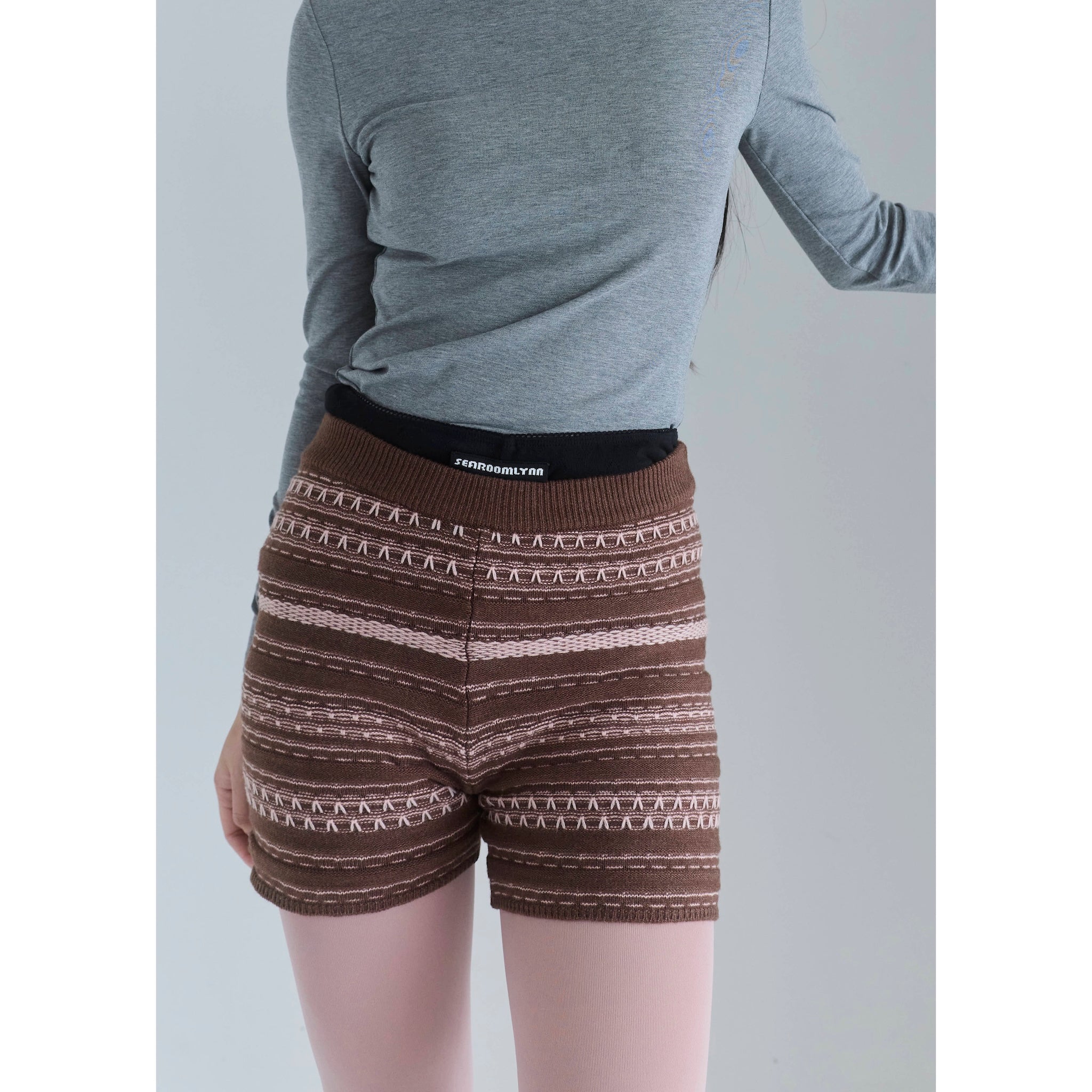 Jacquard knit shorts
