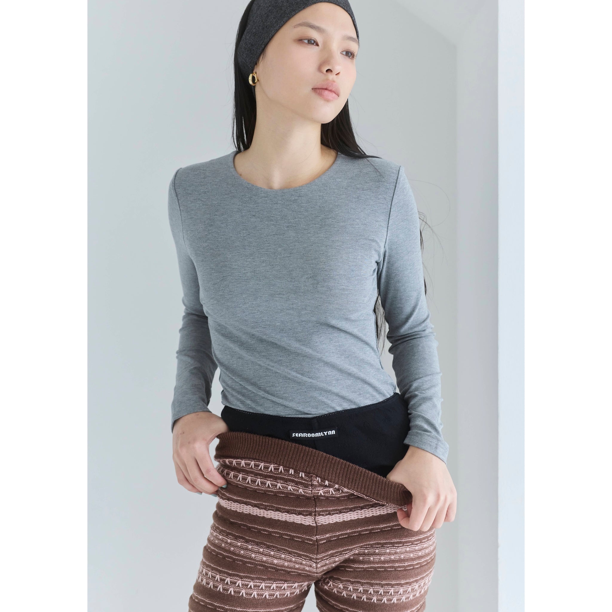 Jacquard knit shorts