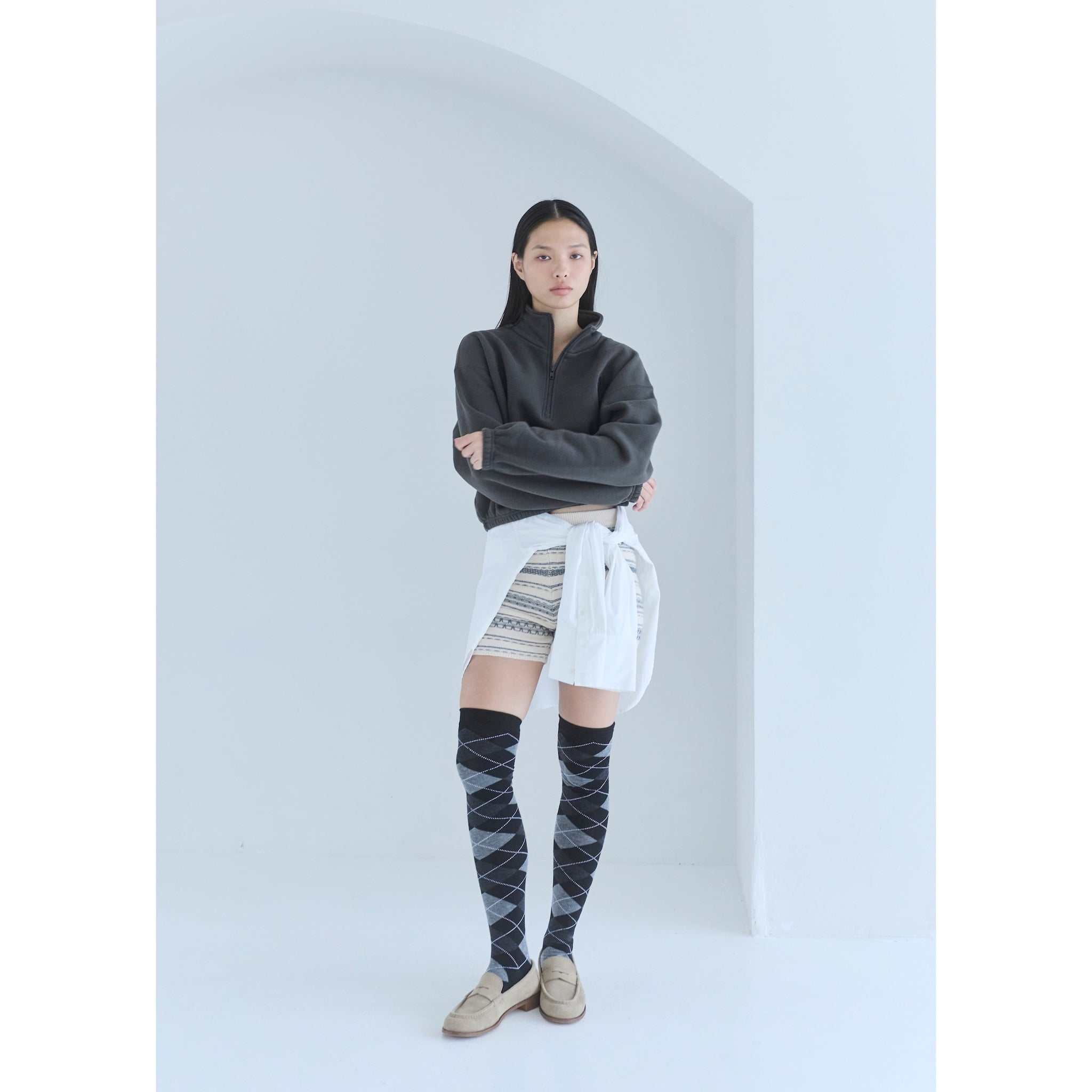 Jacquard knit shorts