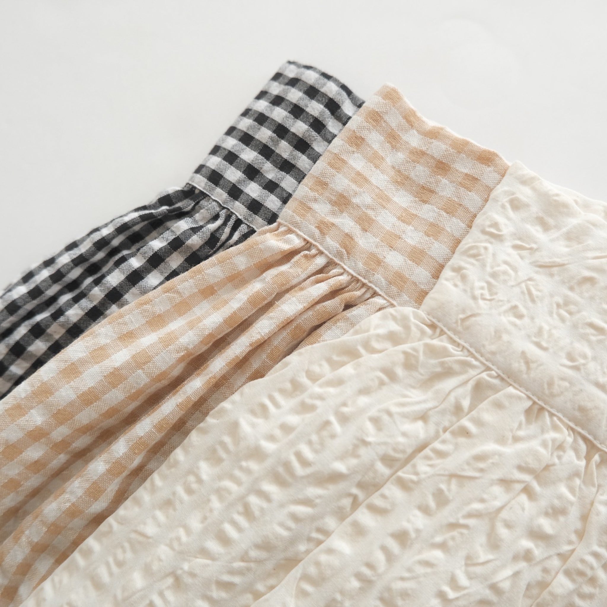 ECO FABRIC gingham check loose shirt