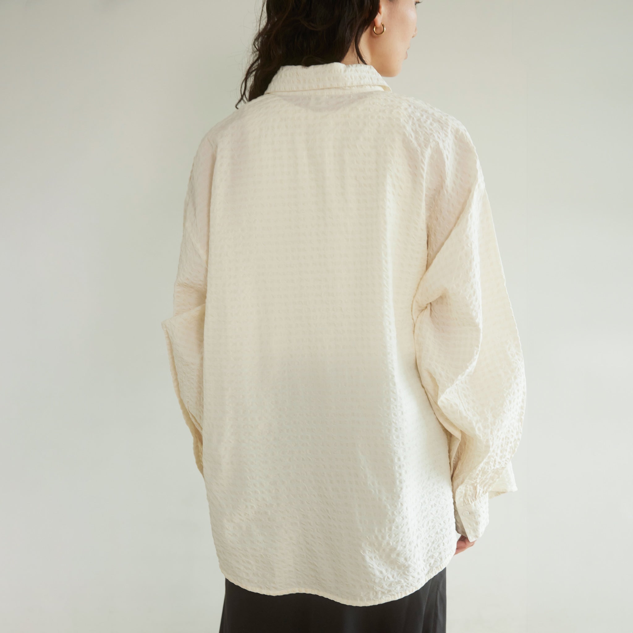ECO FABRIC gingham check loose shirt