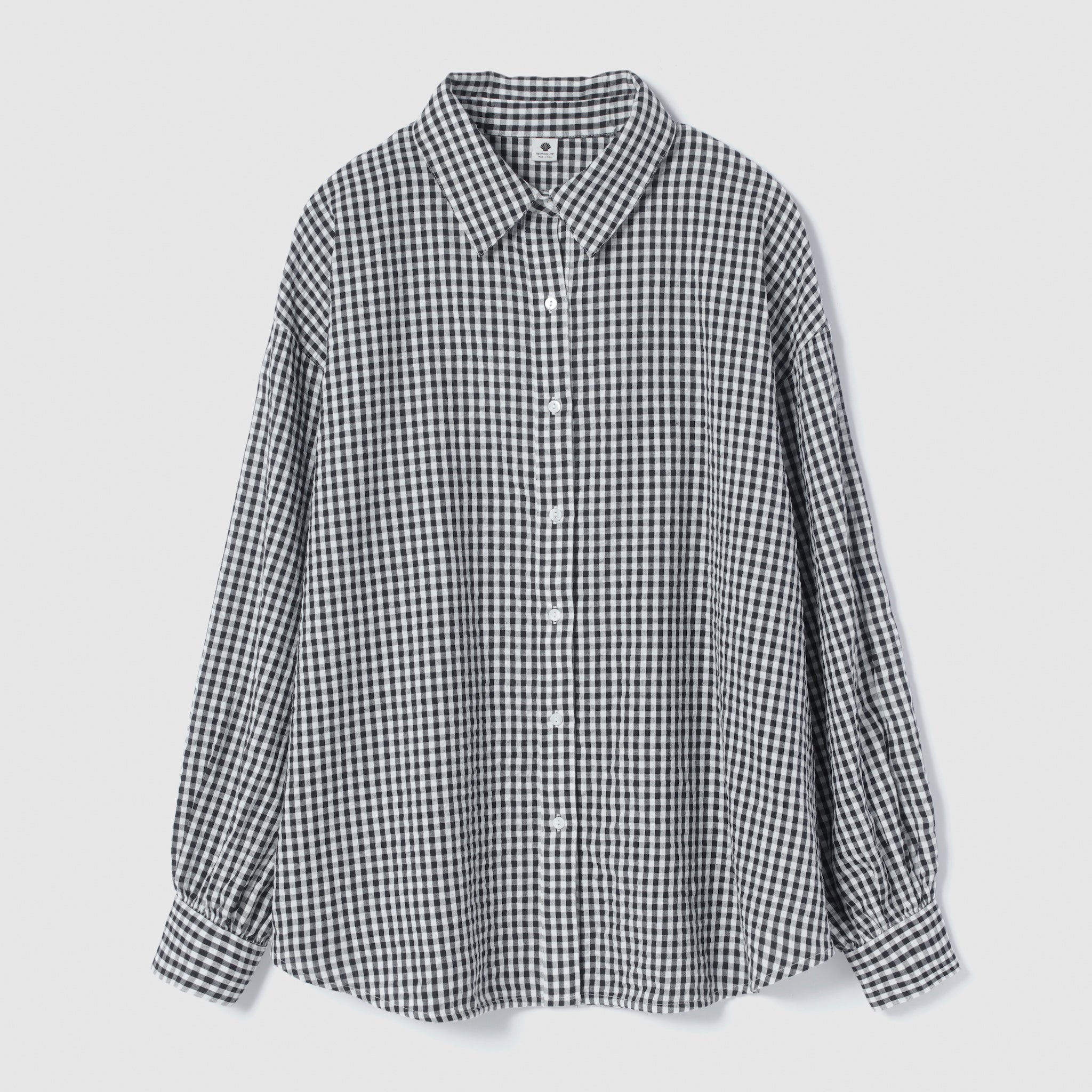 ECO FABRIC gingham check loose shirt