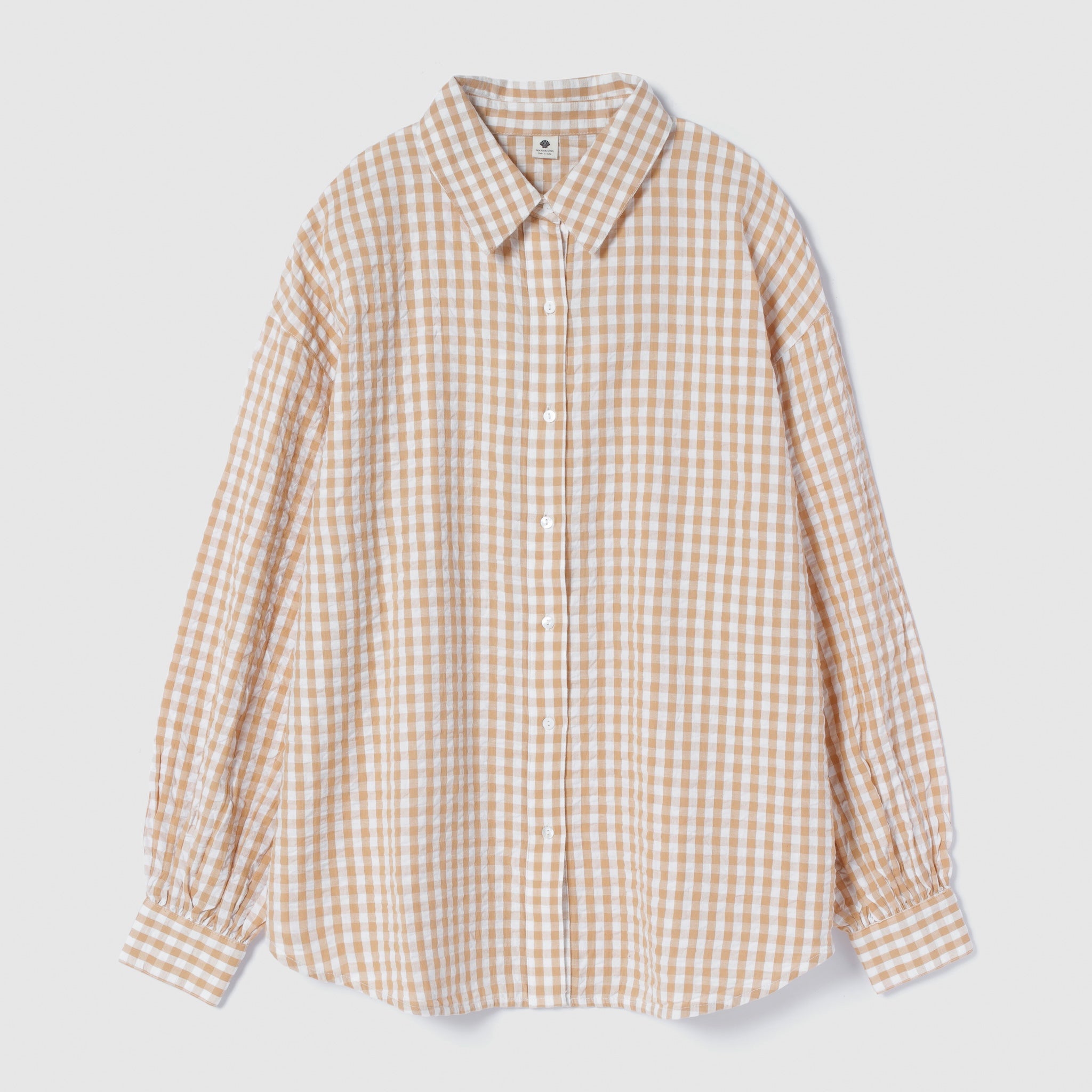 ECO FABRIC gingham check loose shirt