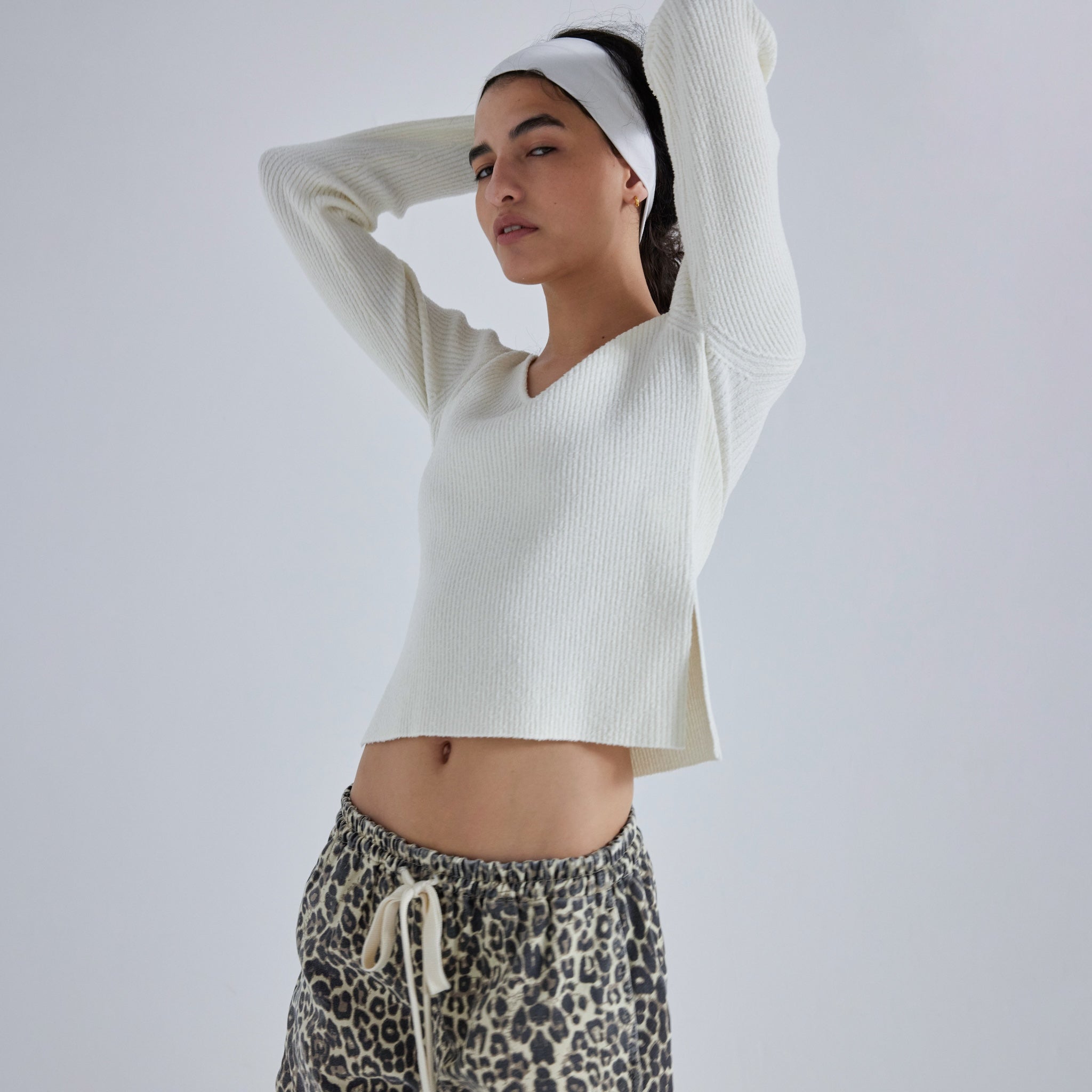 2way boucle slit knit