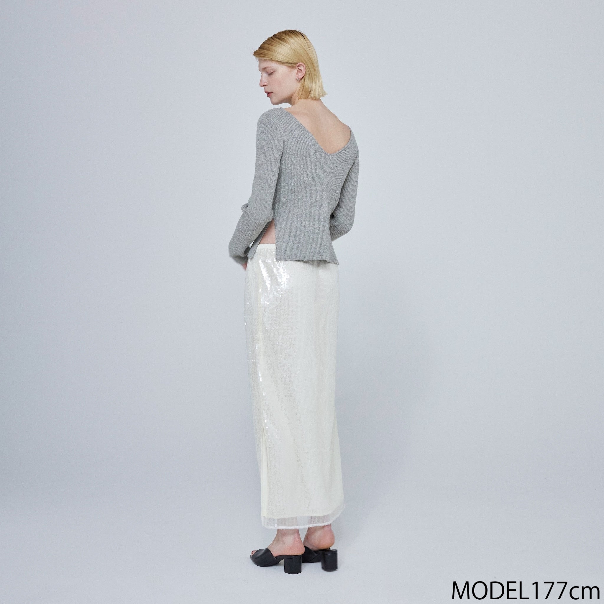 2way boucle slit knit