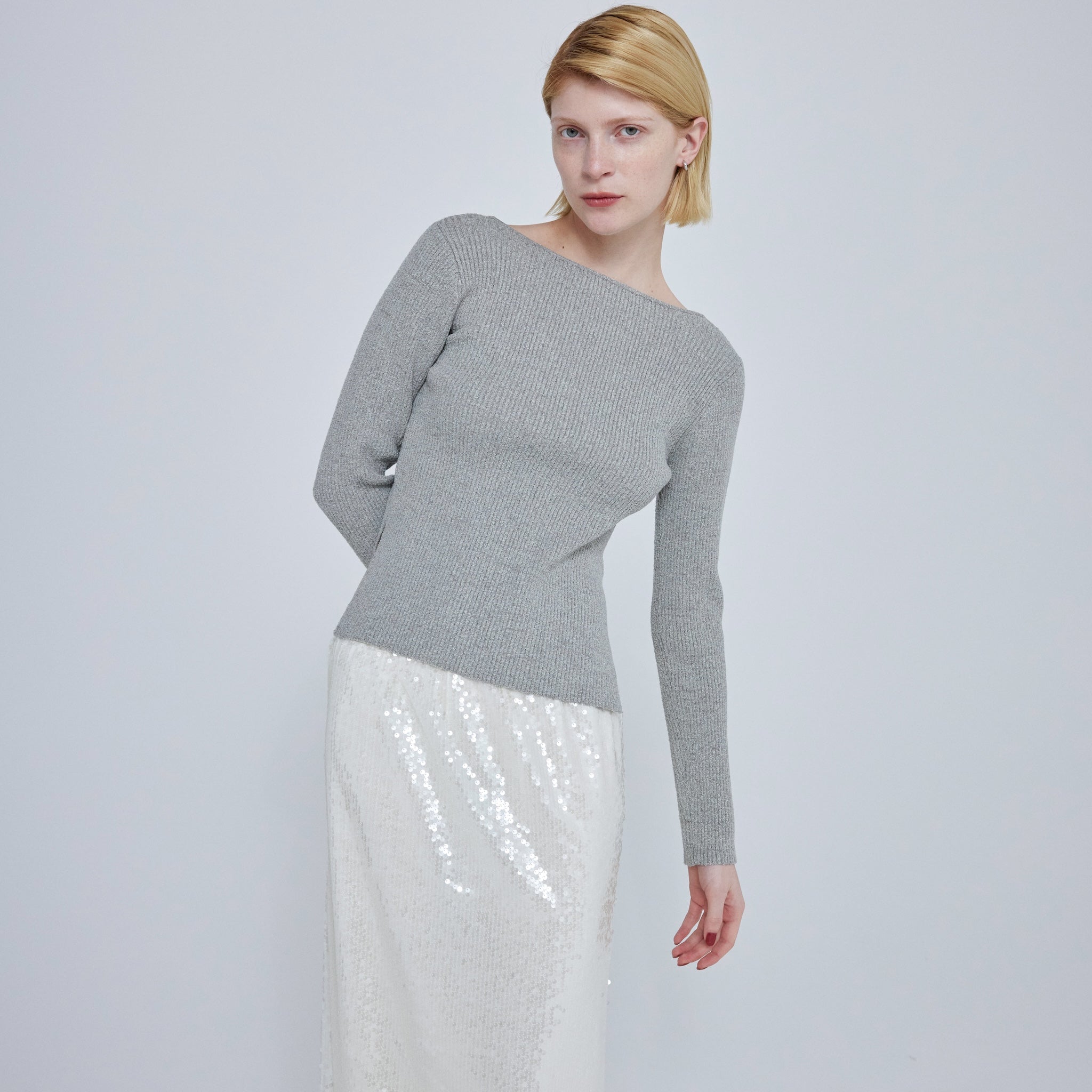 2way boucle slit knit