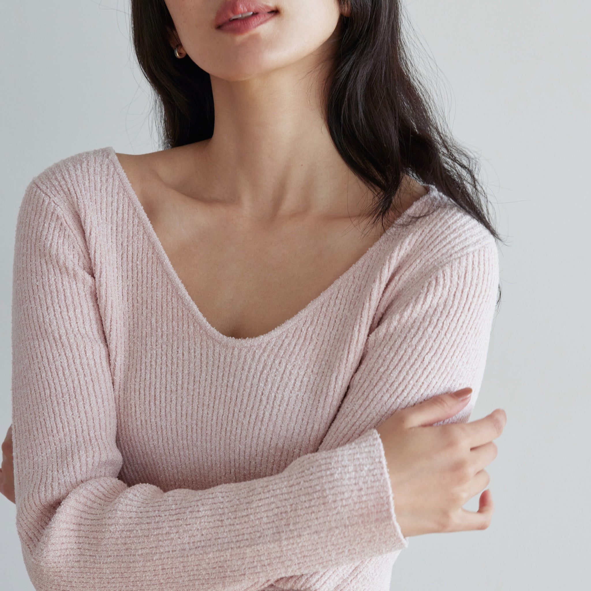 2way boucle slit knit