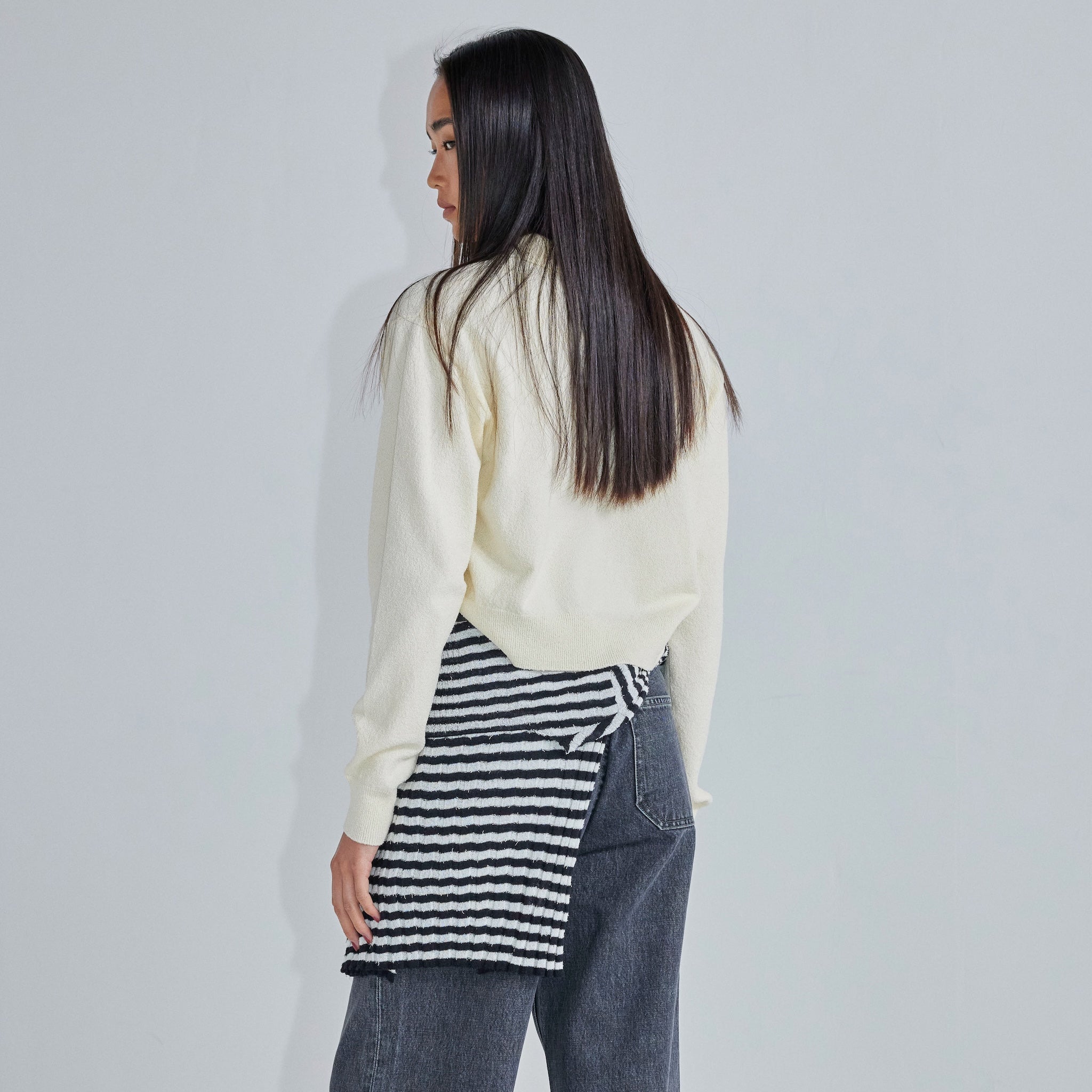 Boucle knit short polo top