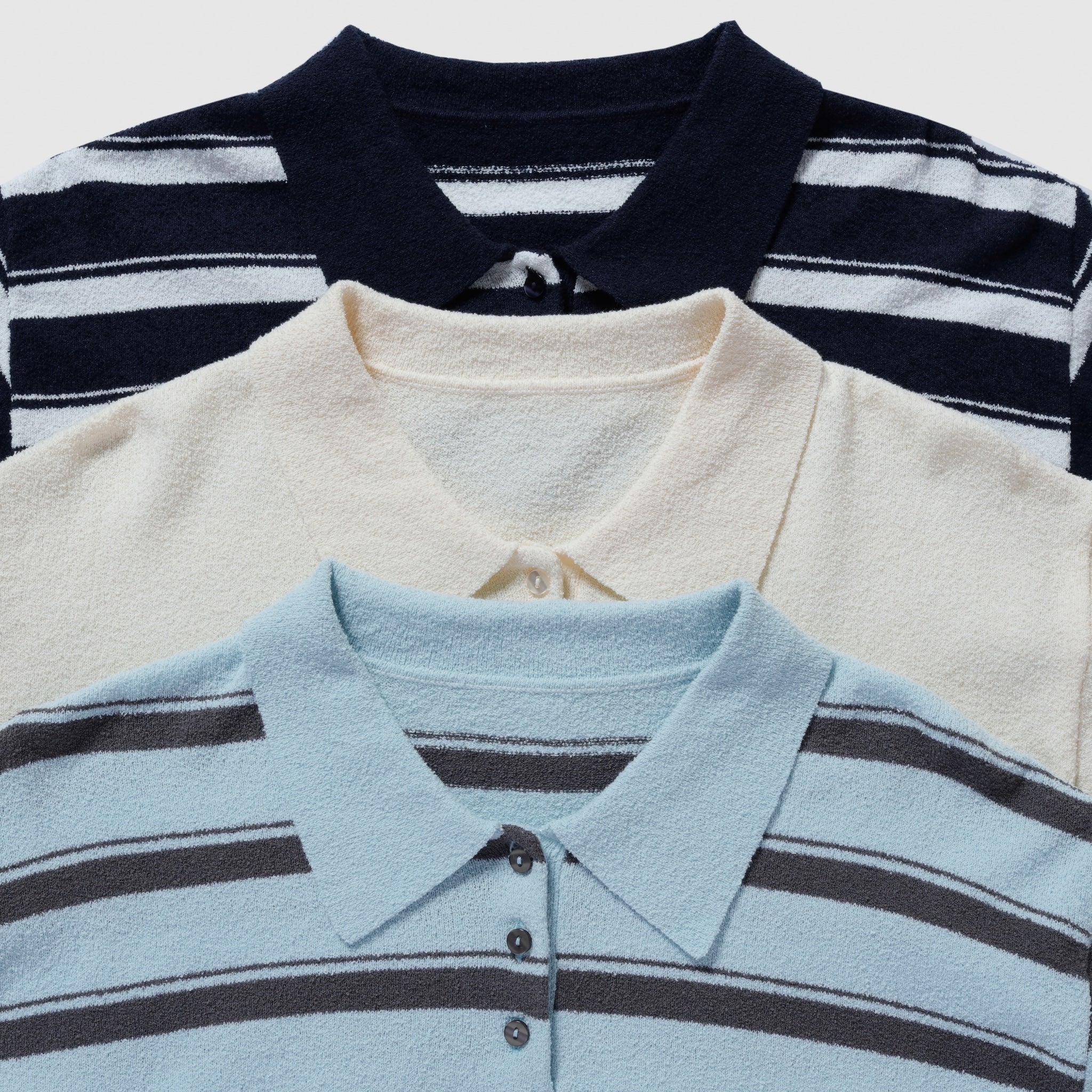 Boucle knit short polo top