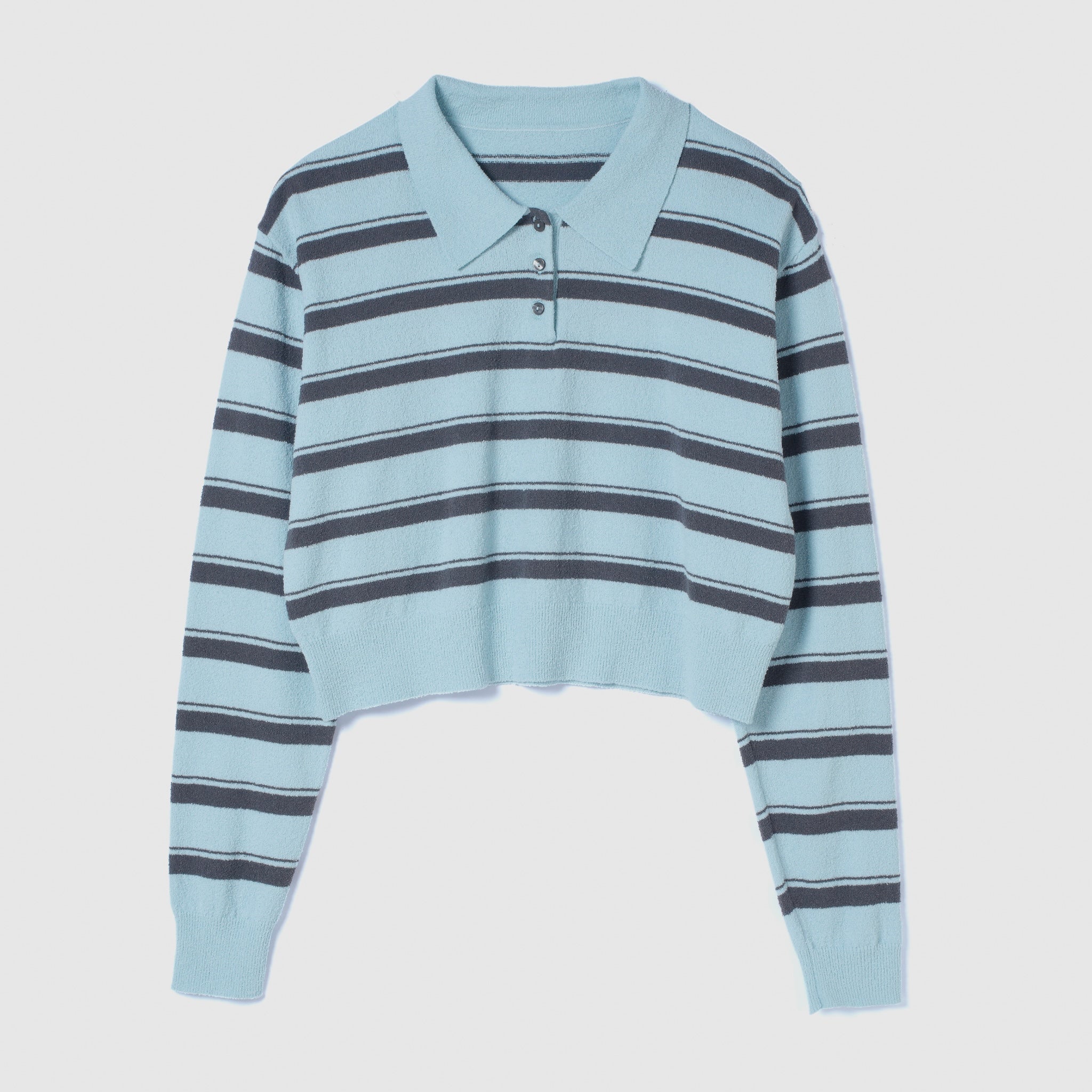 Boucle knit short polo top