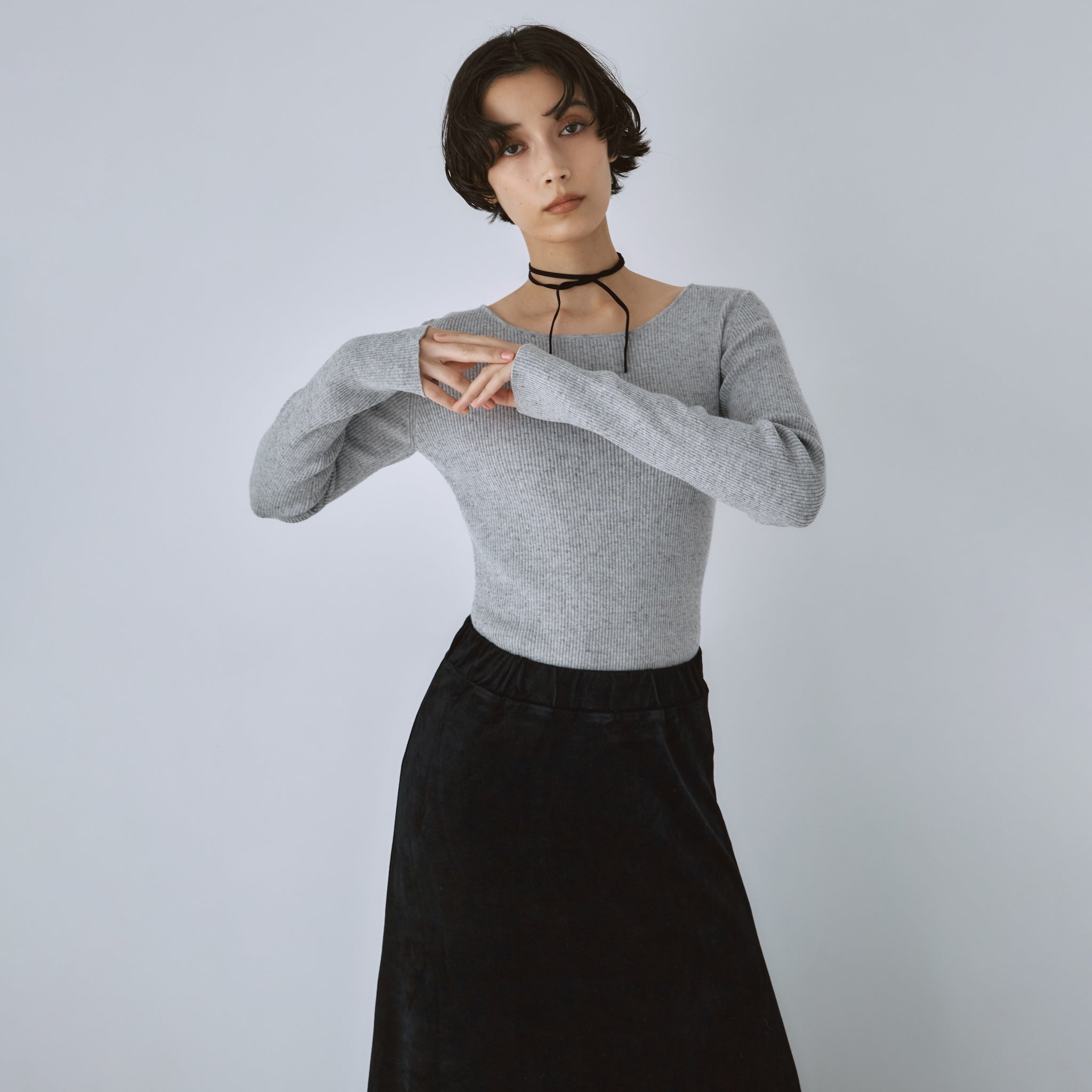 Linen combination 2way crew body suit