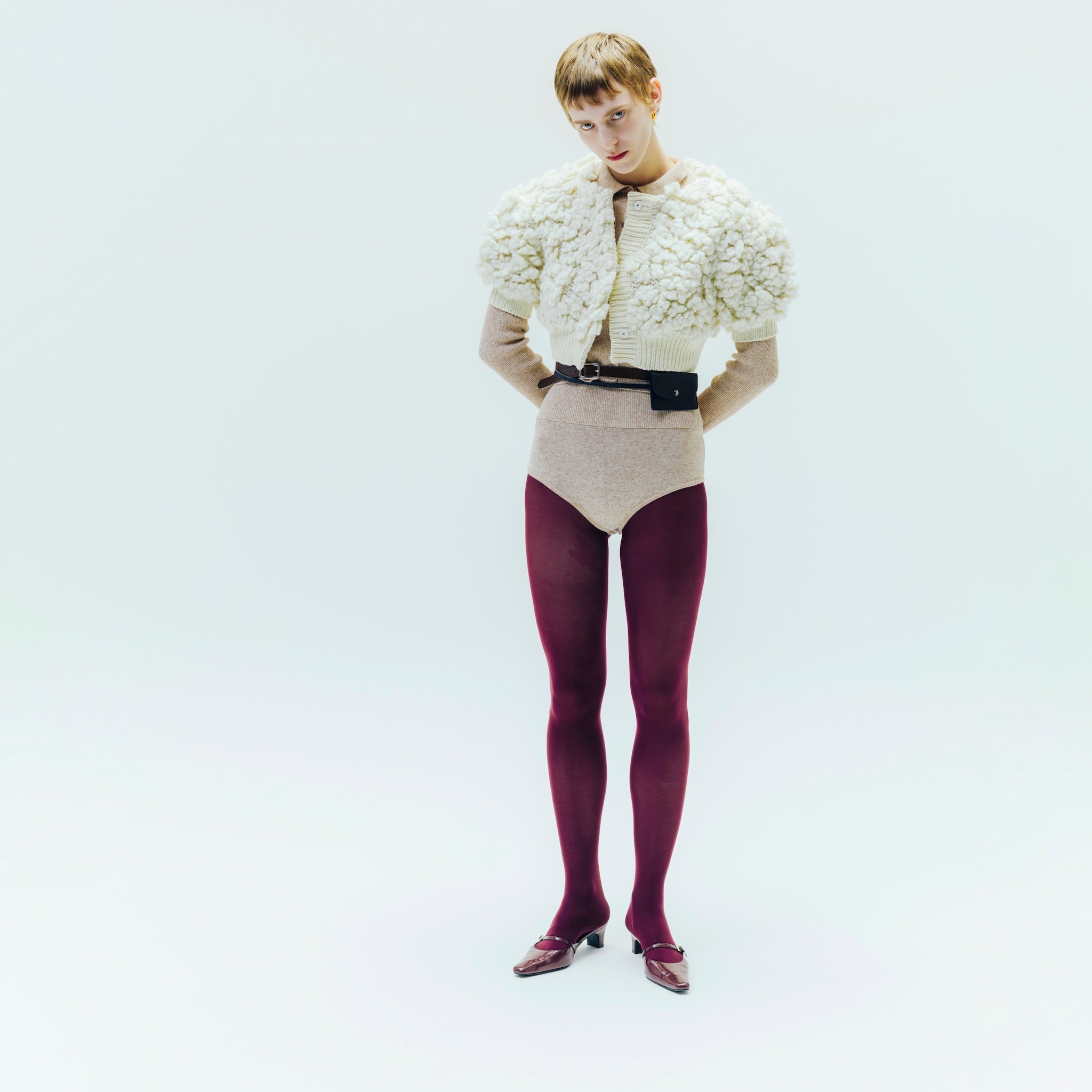 Linen combination 2way crew body suit