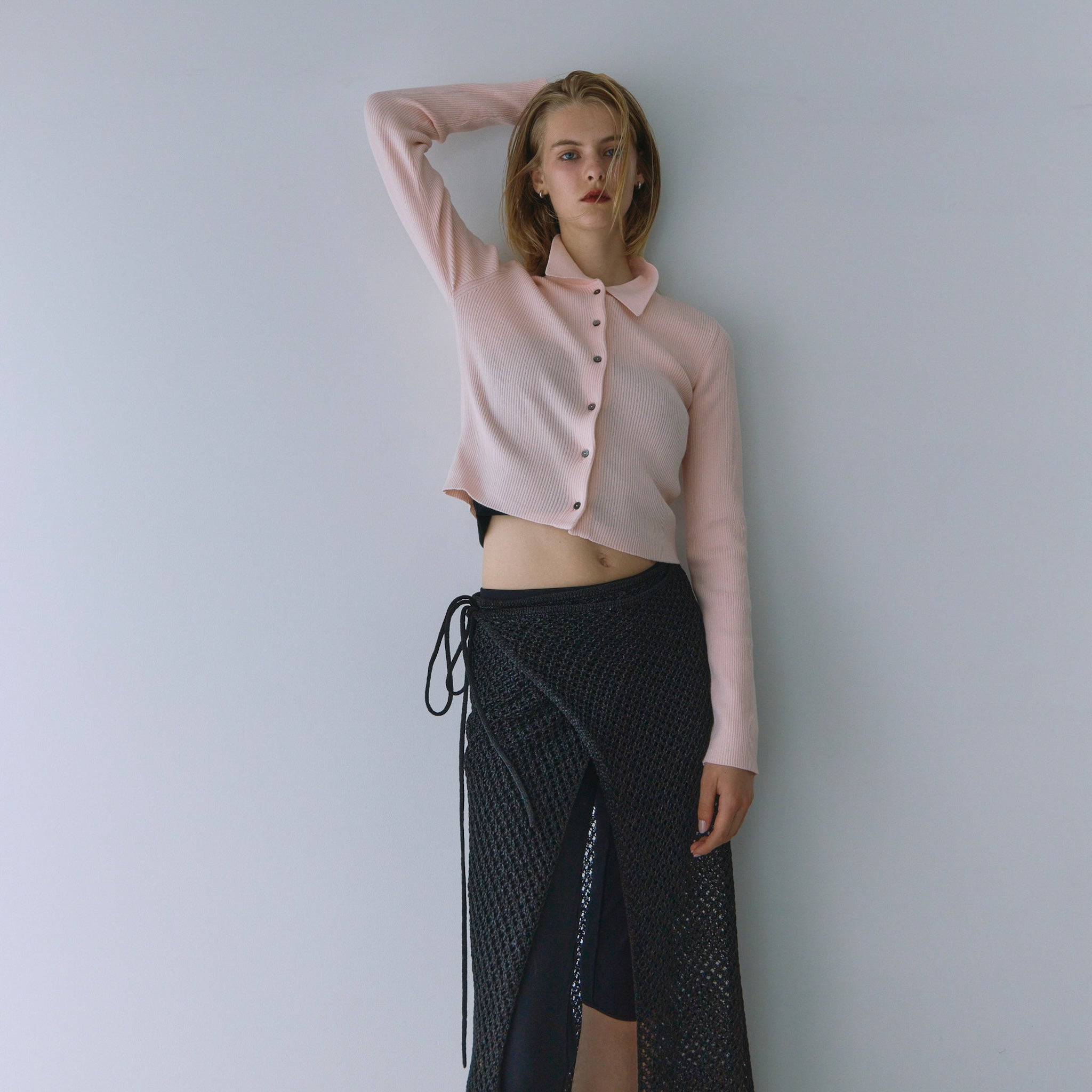 Linen Combination Compact Cardigan