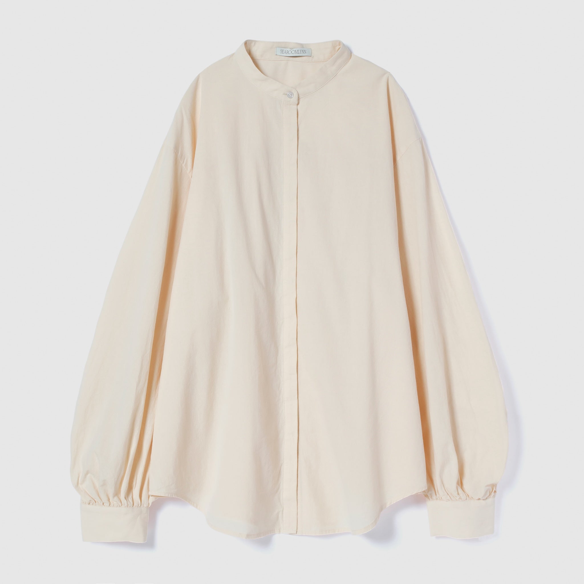 Cotton Washスリーブギャザーシャツ