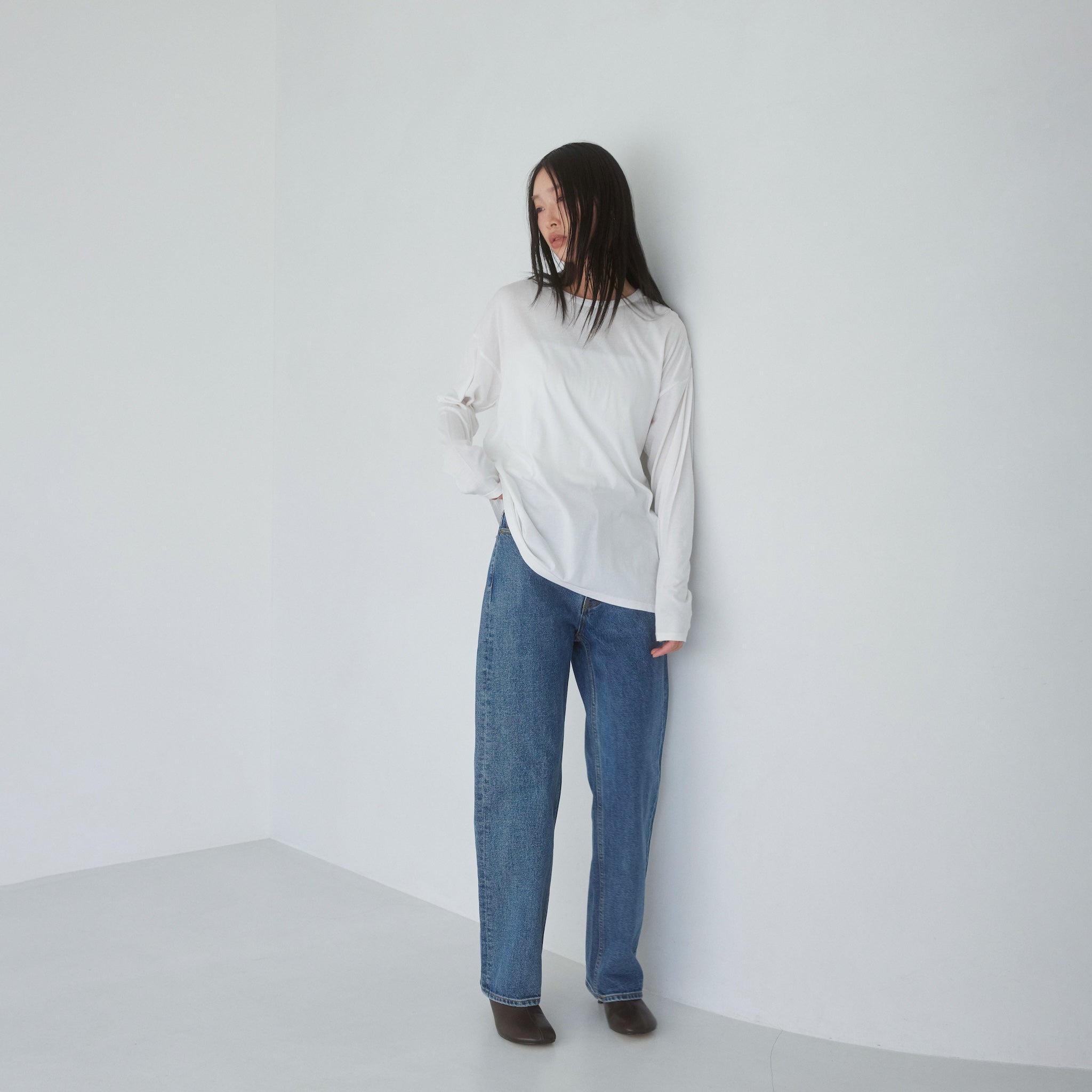 Cotton/silkモイストタッチロンT