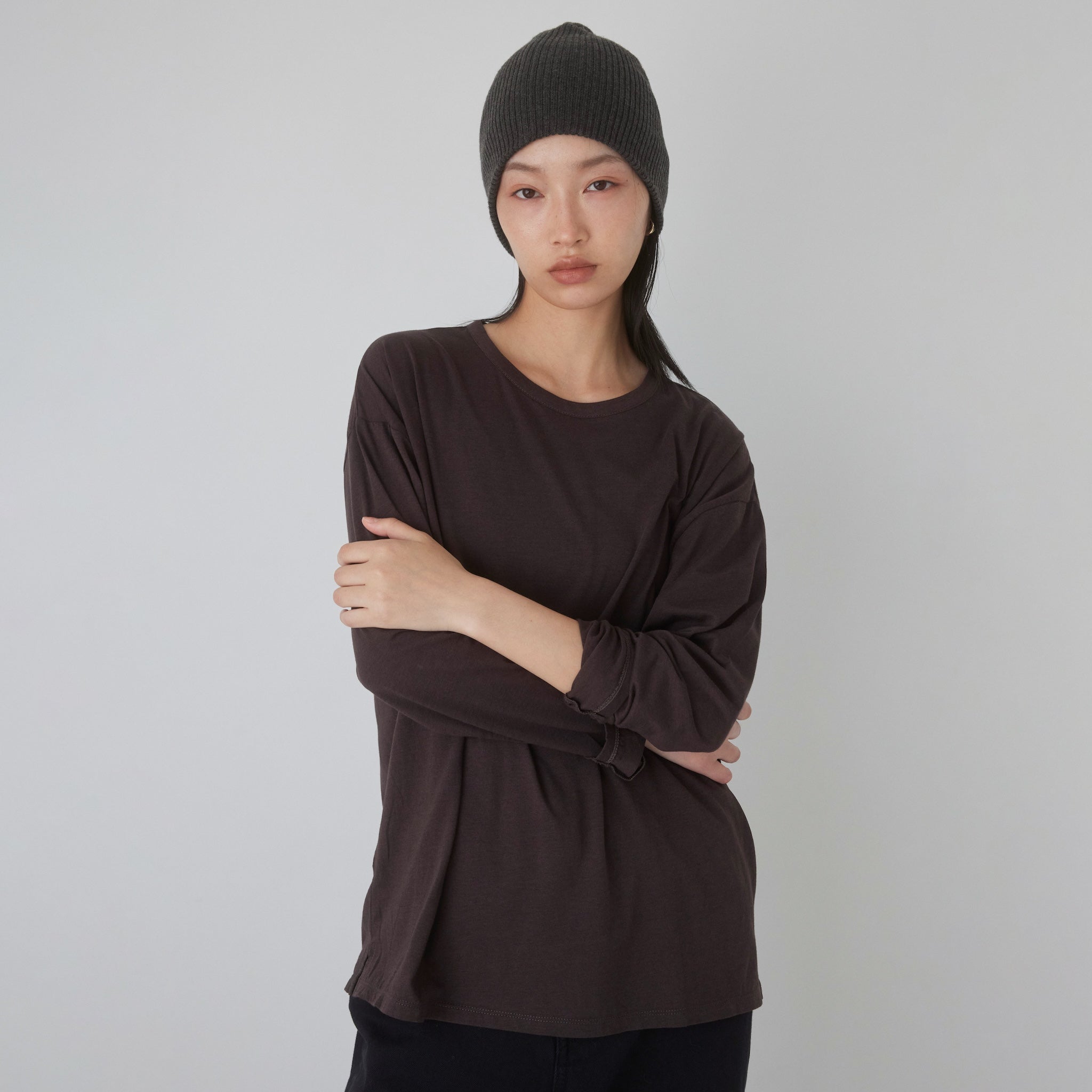Cotton/silkモイストタッチロンT