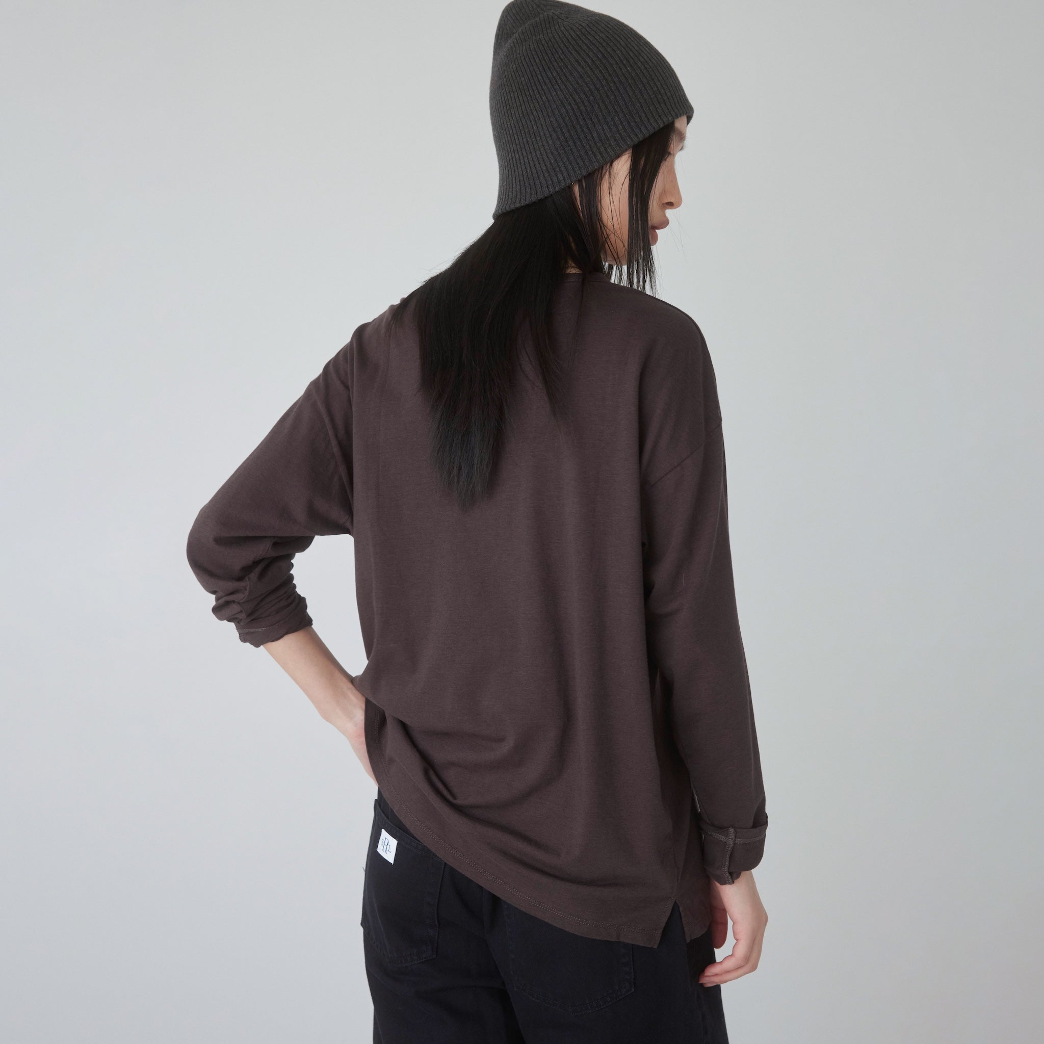 Cotton/silkモイストタッチロンT