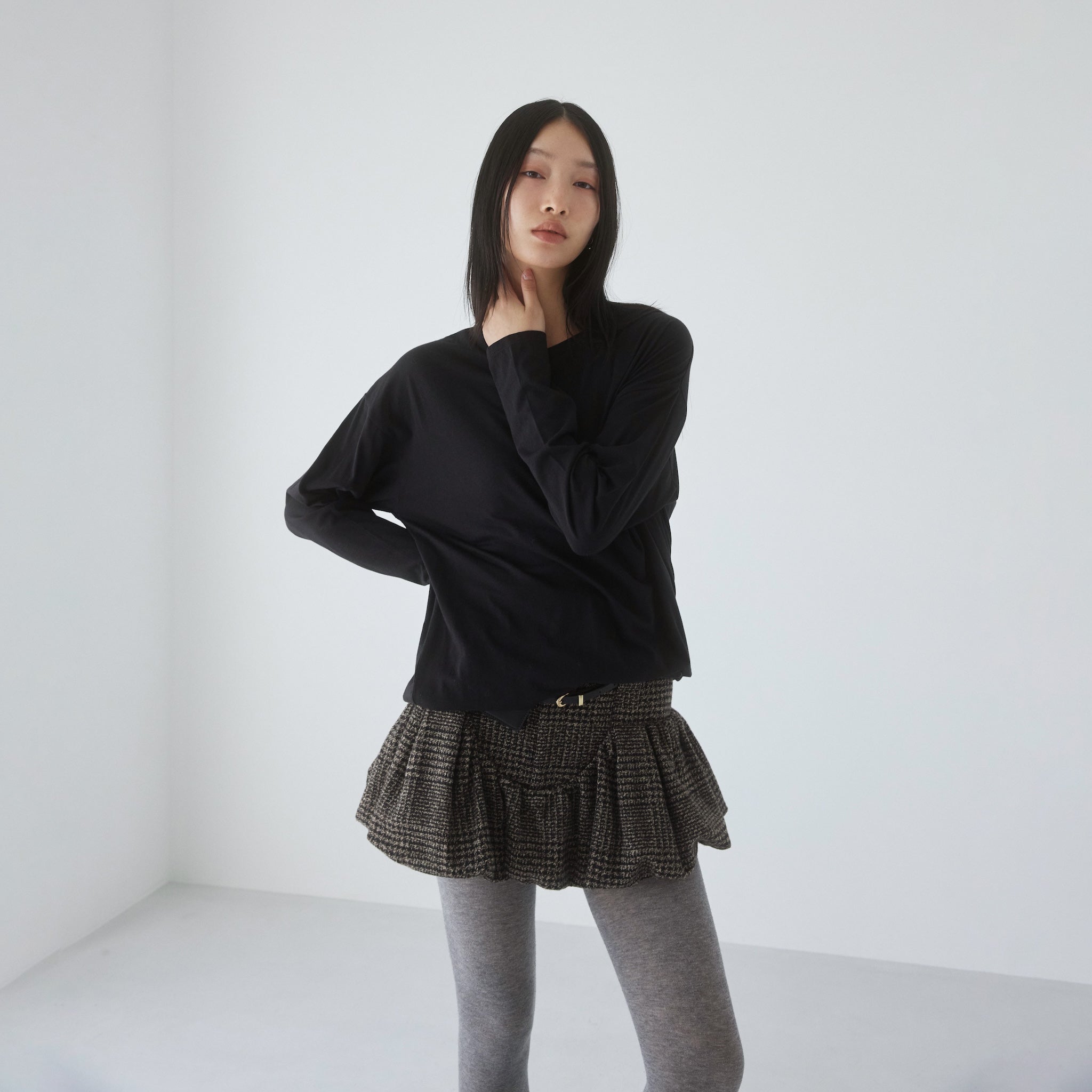 Cotton/silkモイストタッチロンT