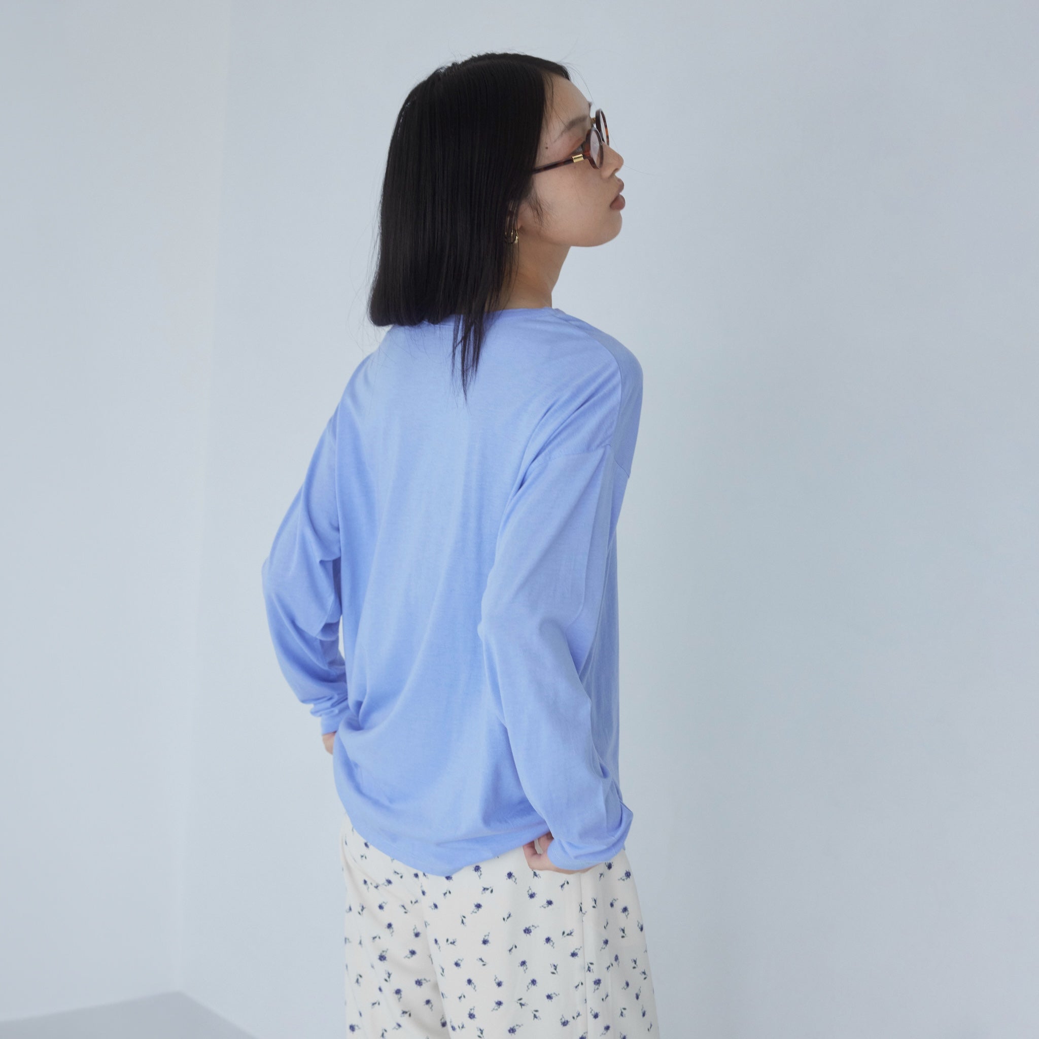 Cotton/silkモイストタッチロンT