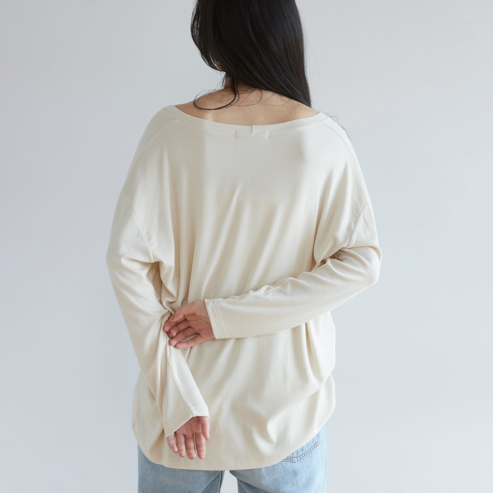 RIB over V-neck cardigan