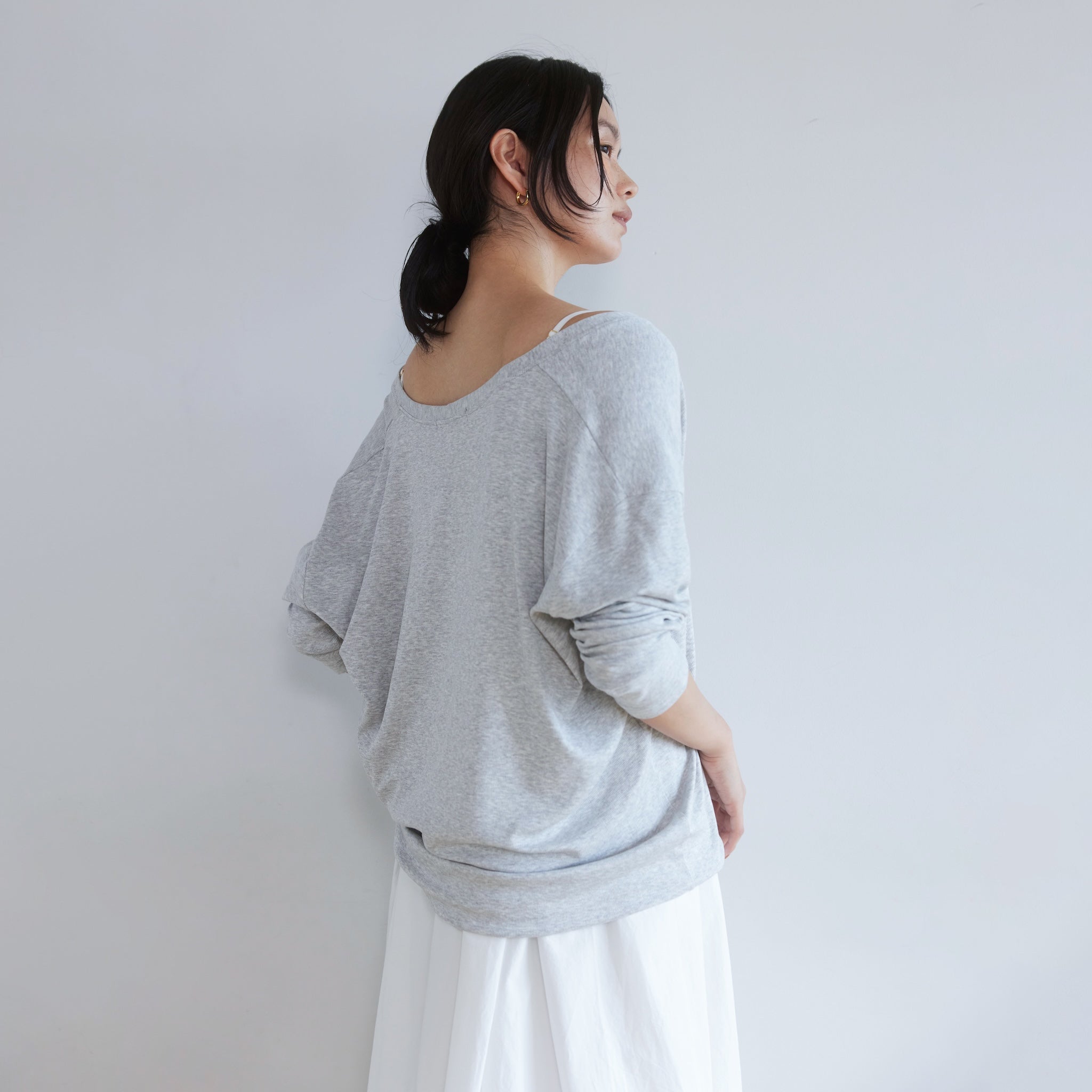 RIB over V-neck cardigan