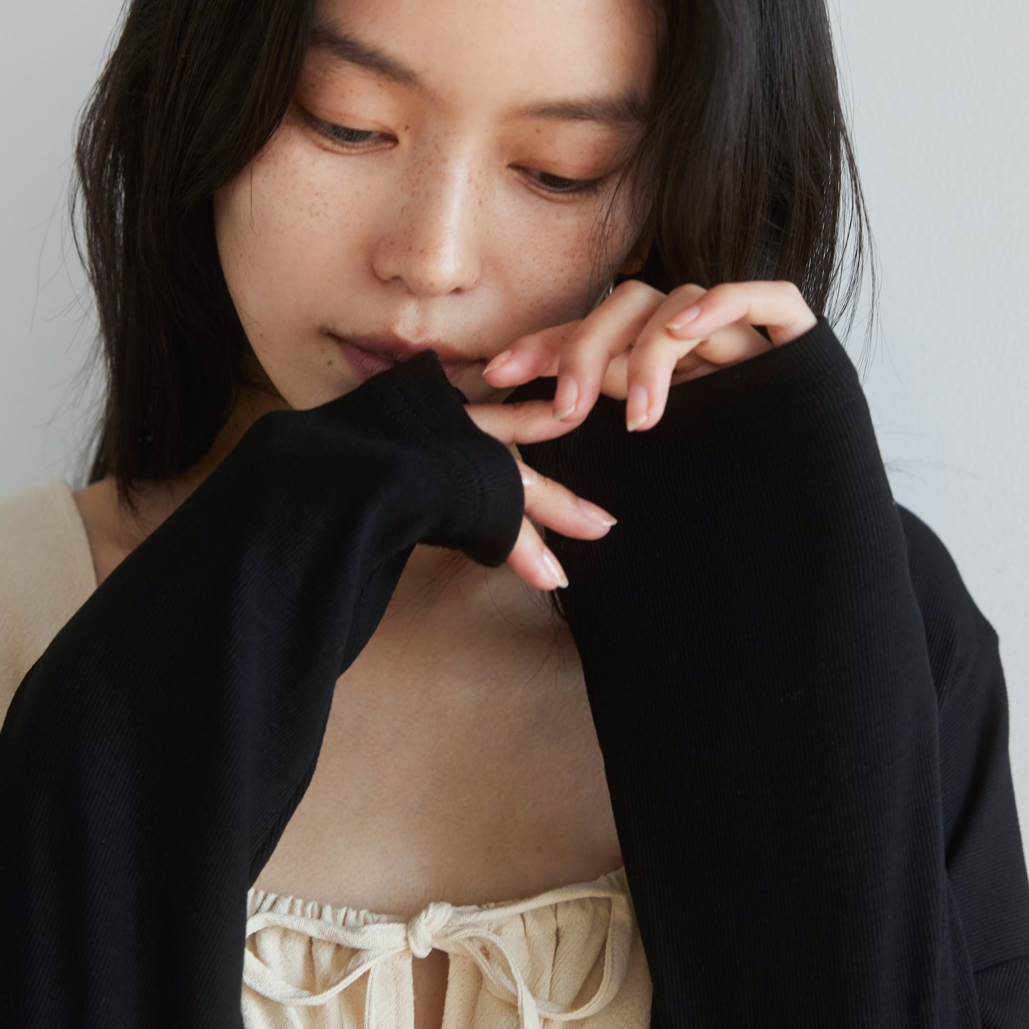 RIB over V-neck cardigan