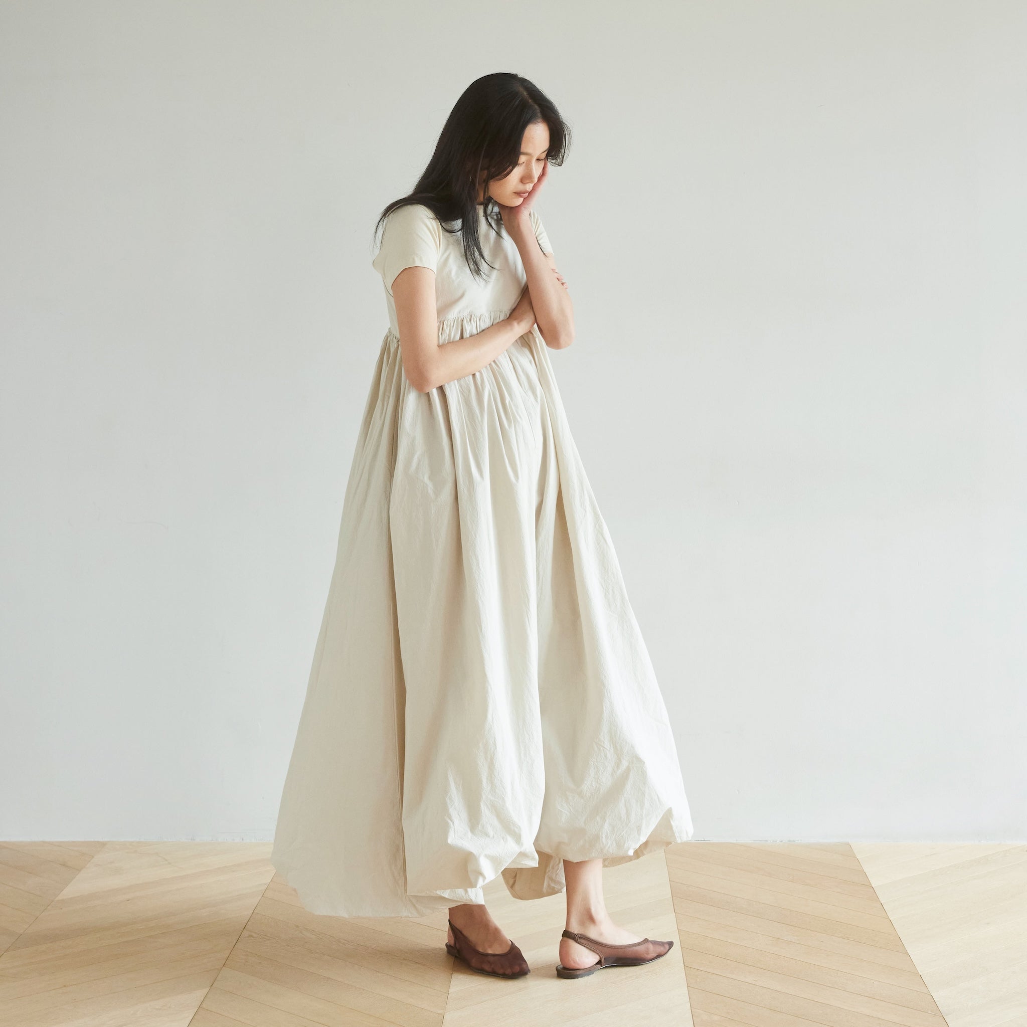 Heavyキャンブリック2wayバルーンドレス