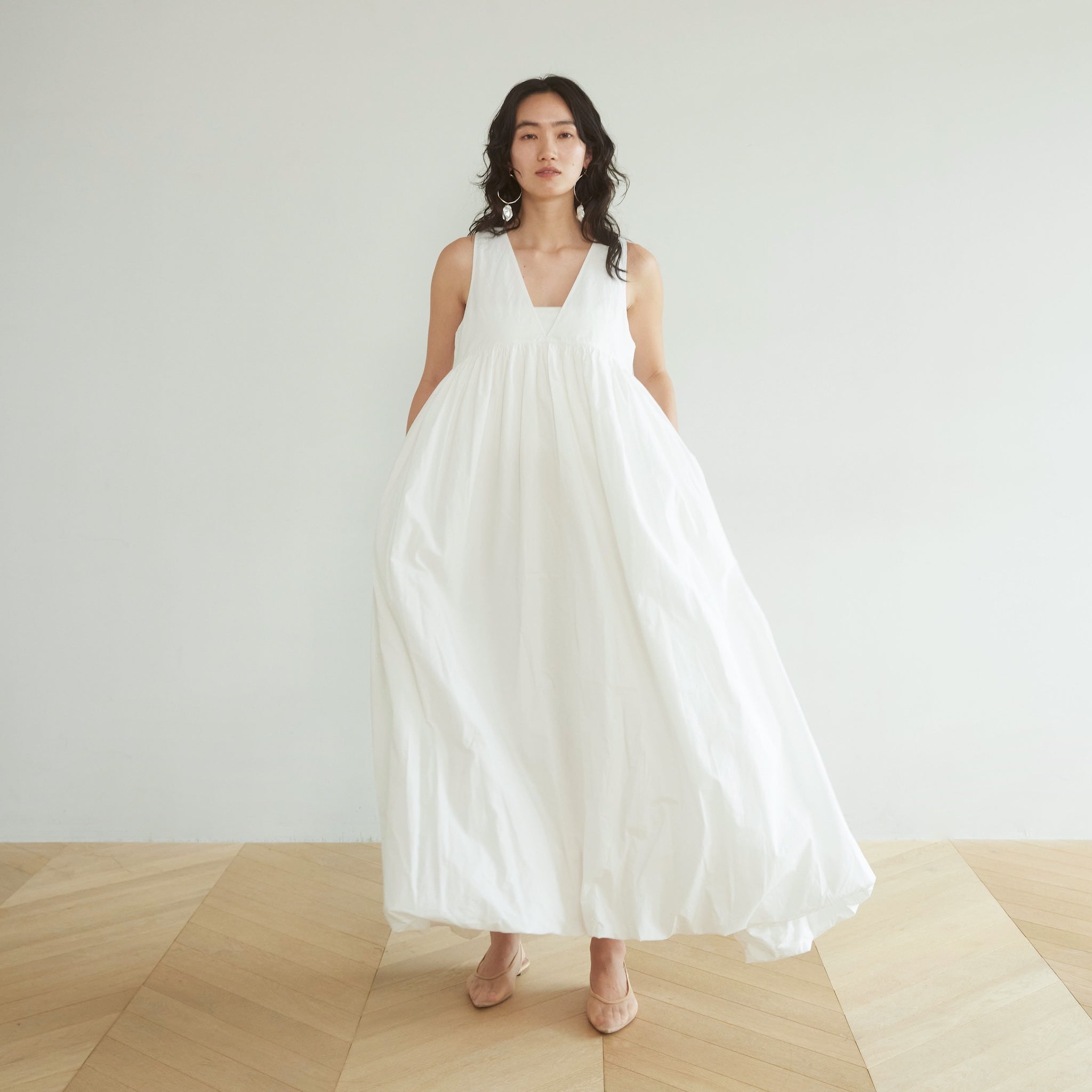 Heavyキャンブリック2wayバルーンドレス