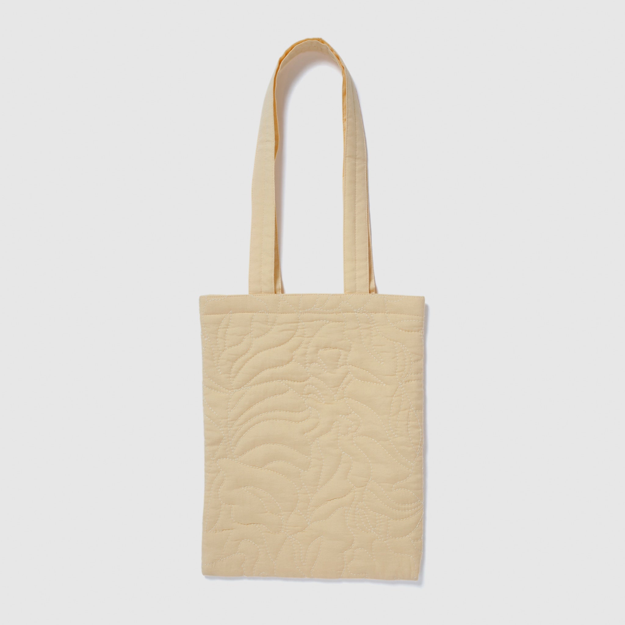 Flower wave embroidery mini tote bag